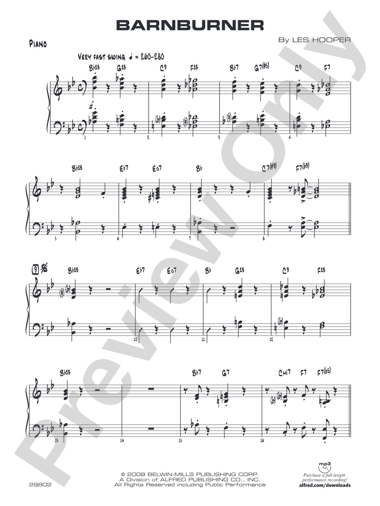 Barnburner: Piano Accompaniment