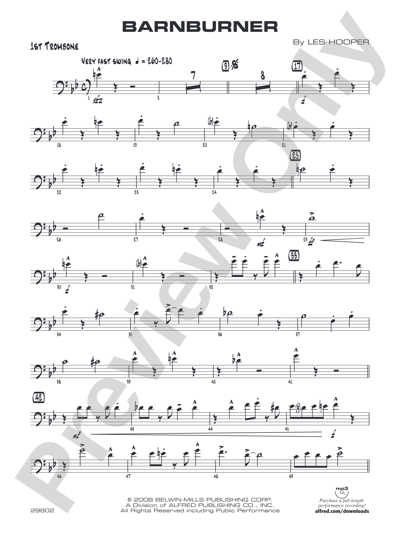 Barnburner: 1st Trombone