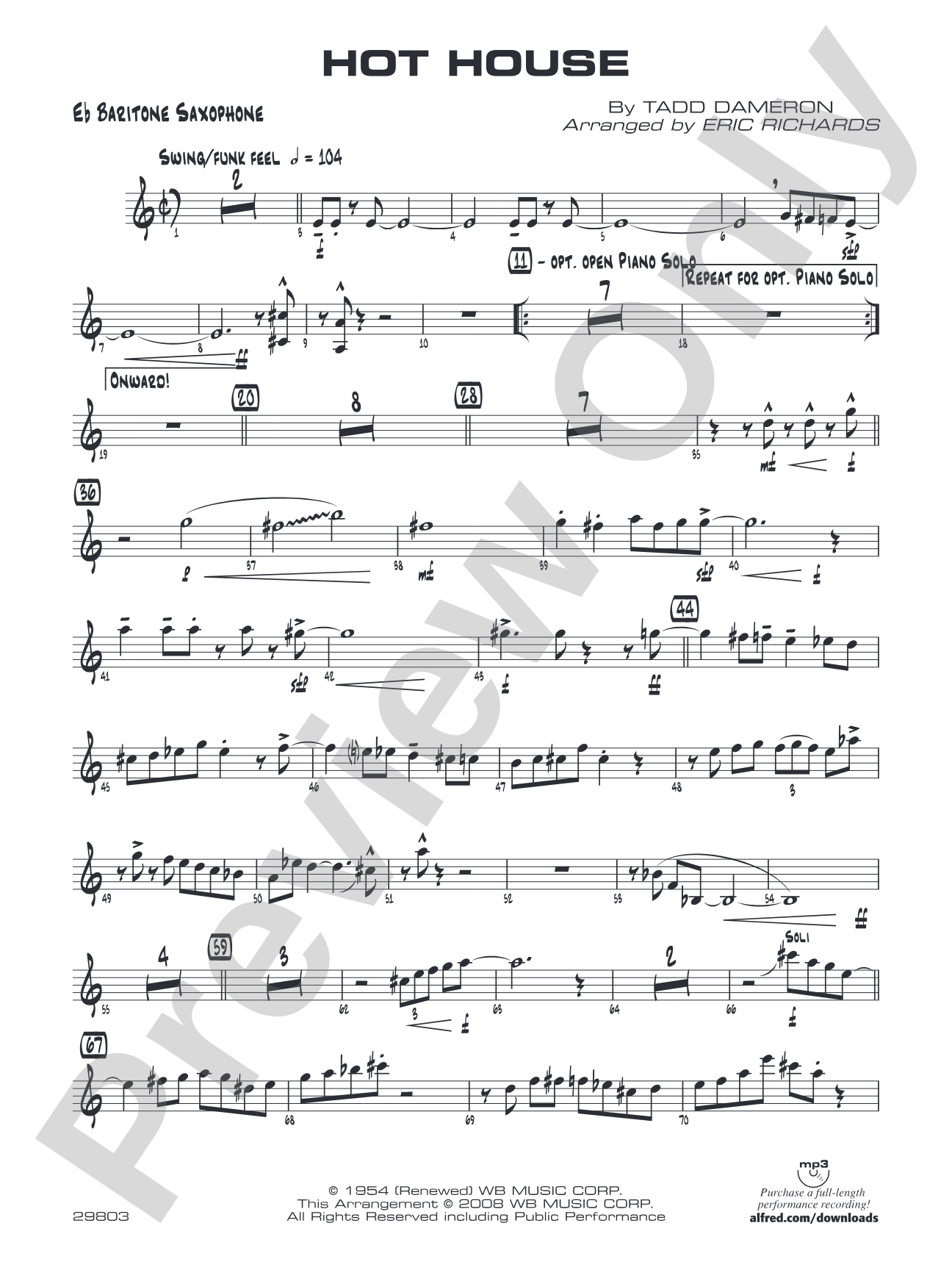 Hot House: E-flat Baritone Saxophone