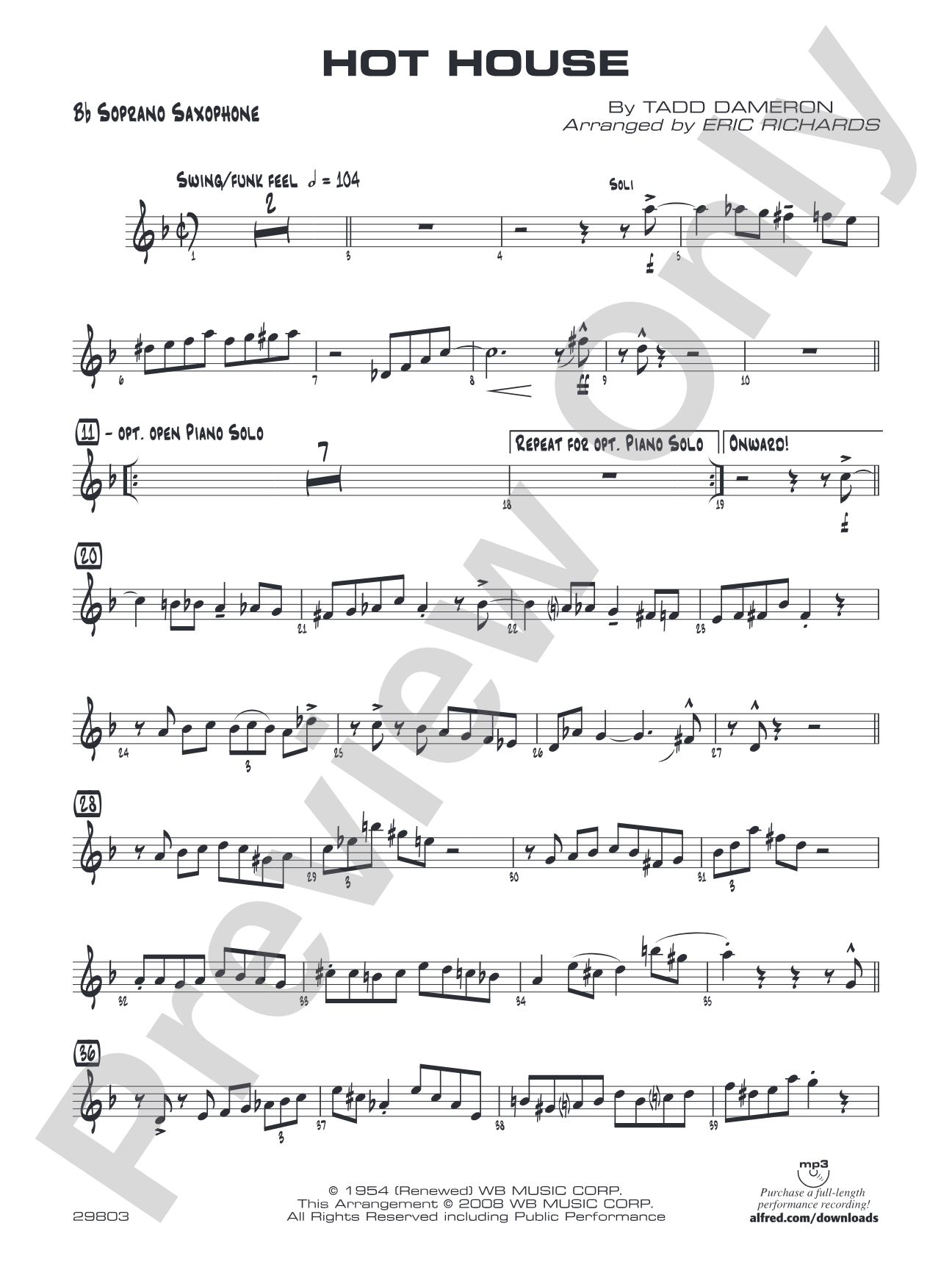 Hot House: B-flat Soprano Saxophone