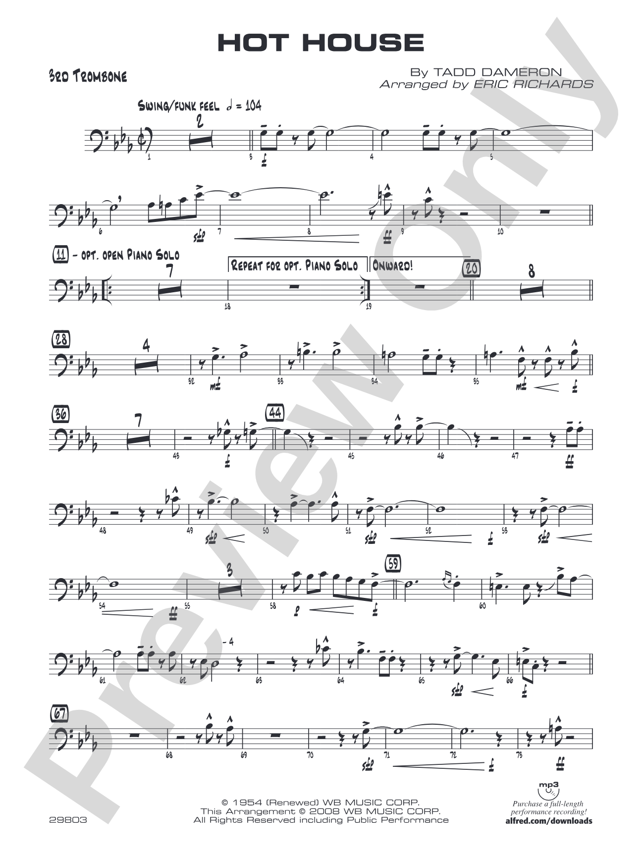 Hot House: 3rd Trombone