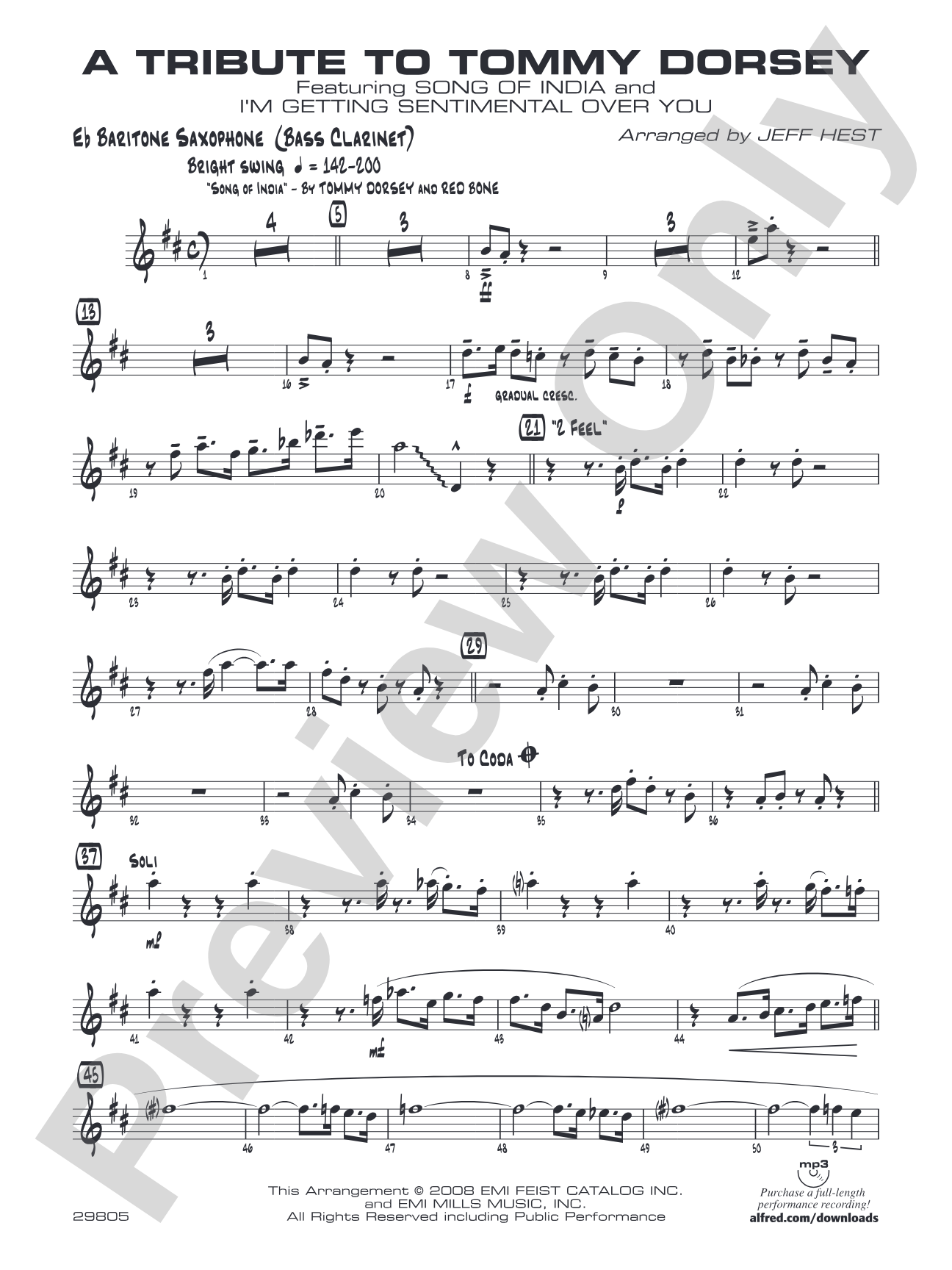 A Tribute to Tommy Dorsey: B-flat Bass Clarinet