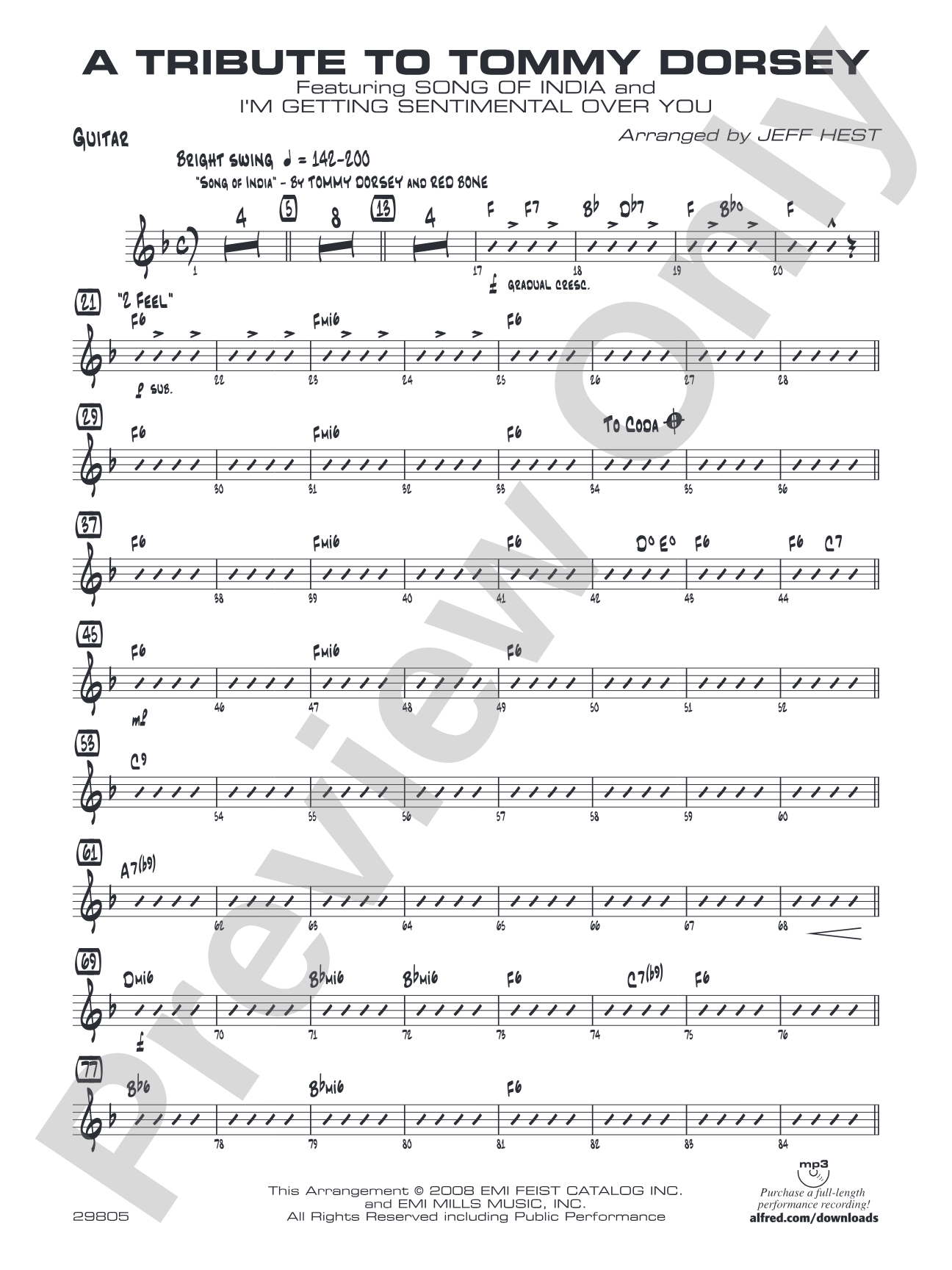 A Tribute to Tommy Dorsey: Guitar