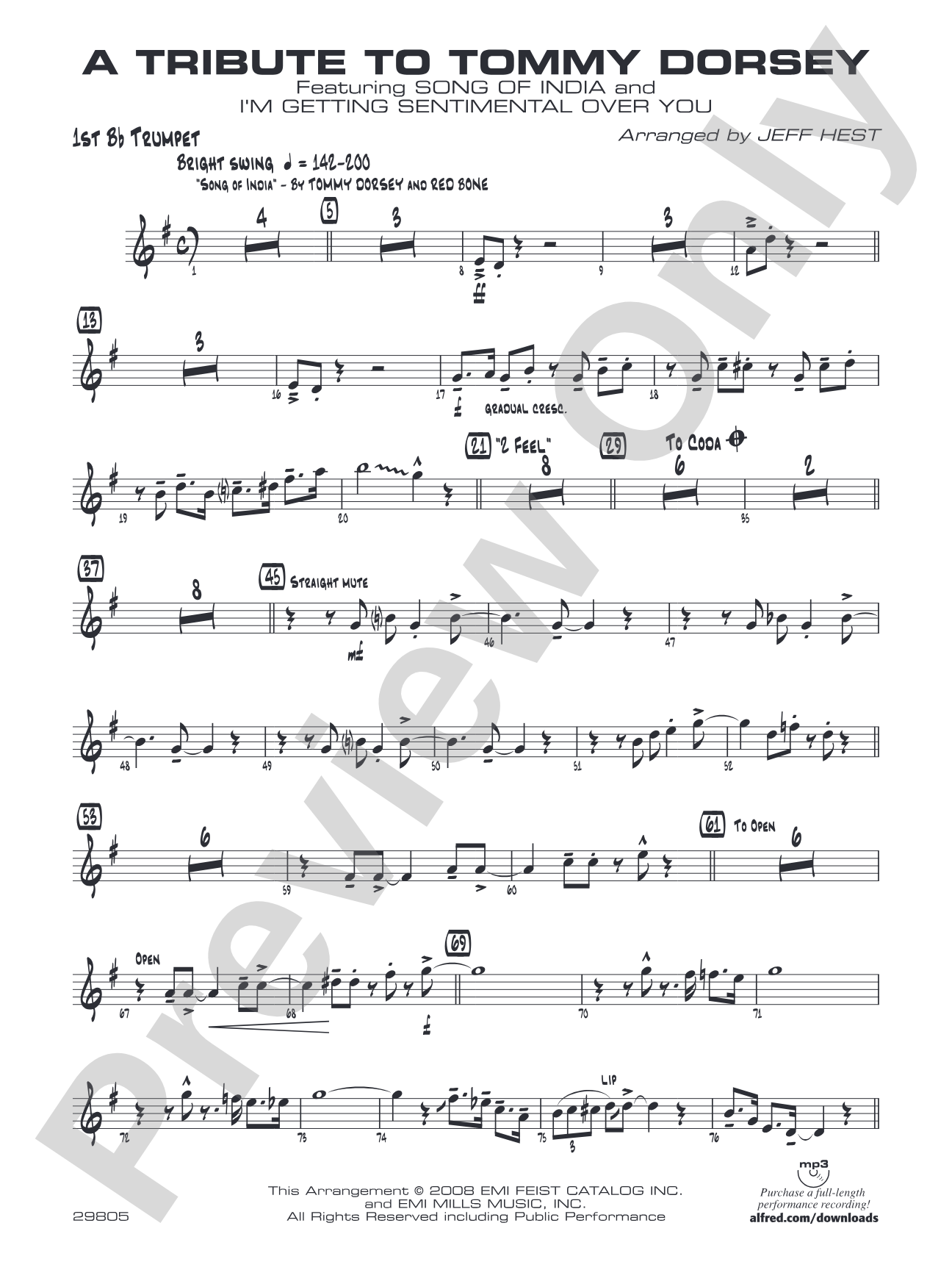 A Tribute to Tommy Dorsey: 1st B-flat Trumpet