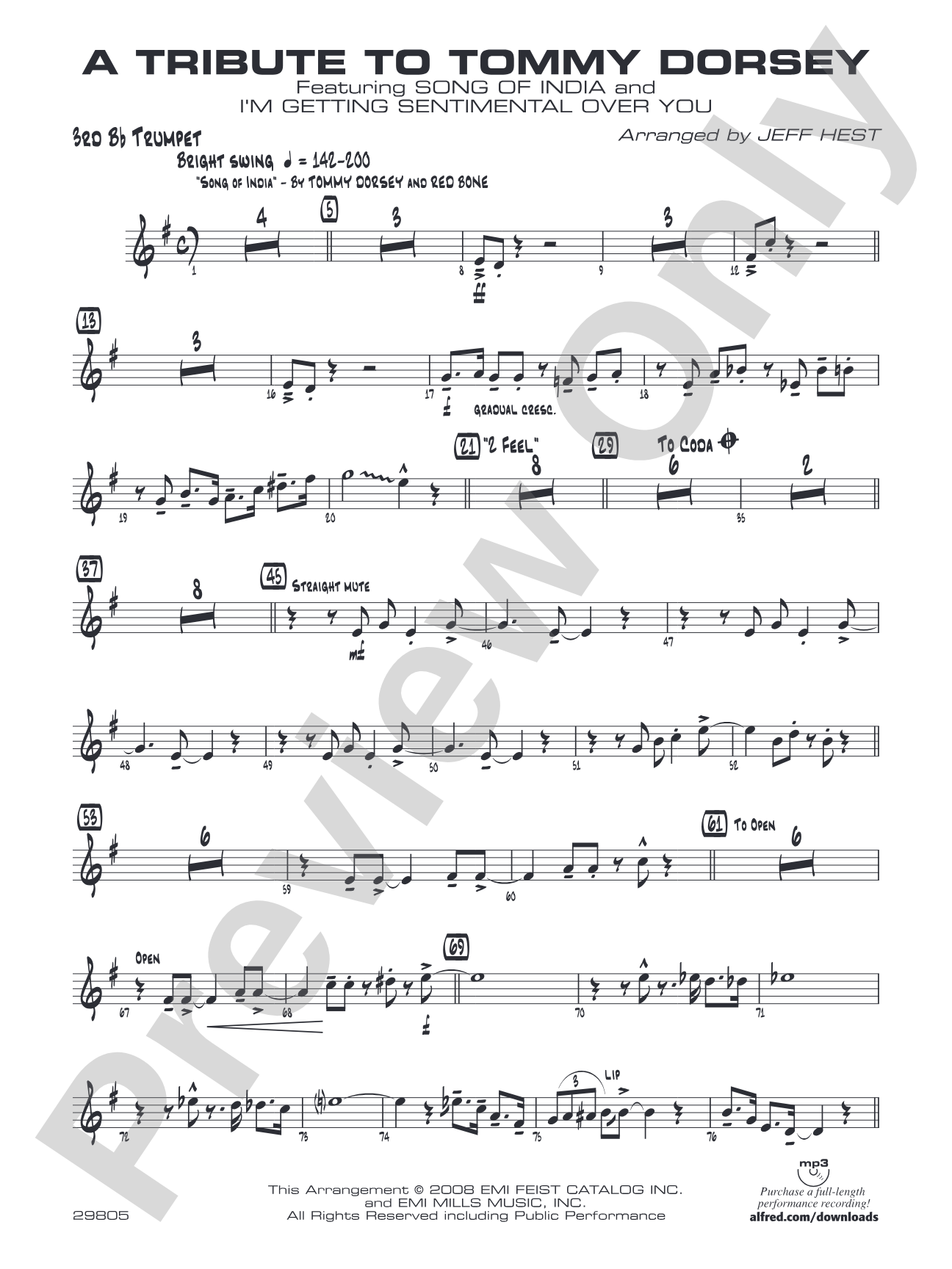 A Tribute to Tommy Dorsey: 3rd B-flat Trumpet