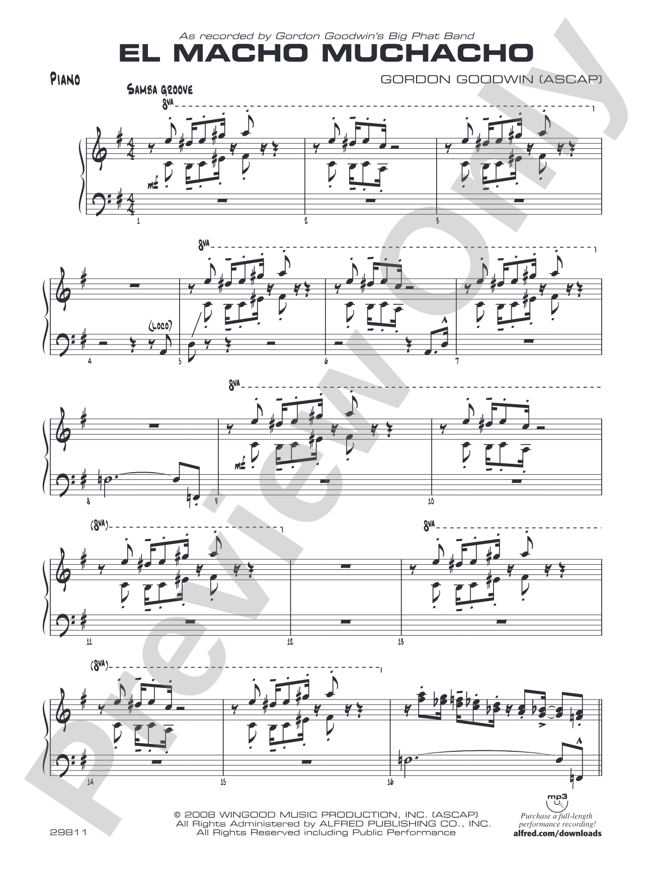 El Macho Muchacho: Piano Accompaniment