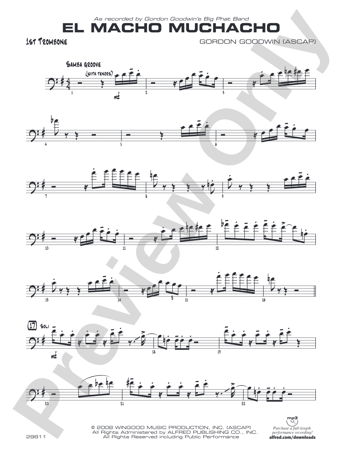 El Macho Muchacho: 1st Trombone