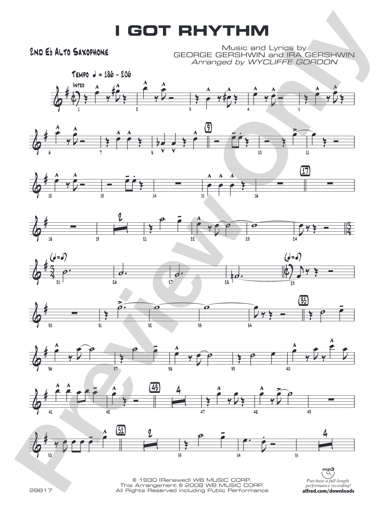 I Got Rhythm: 2nd E-flat Alto Saxophone
