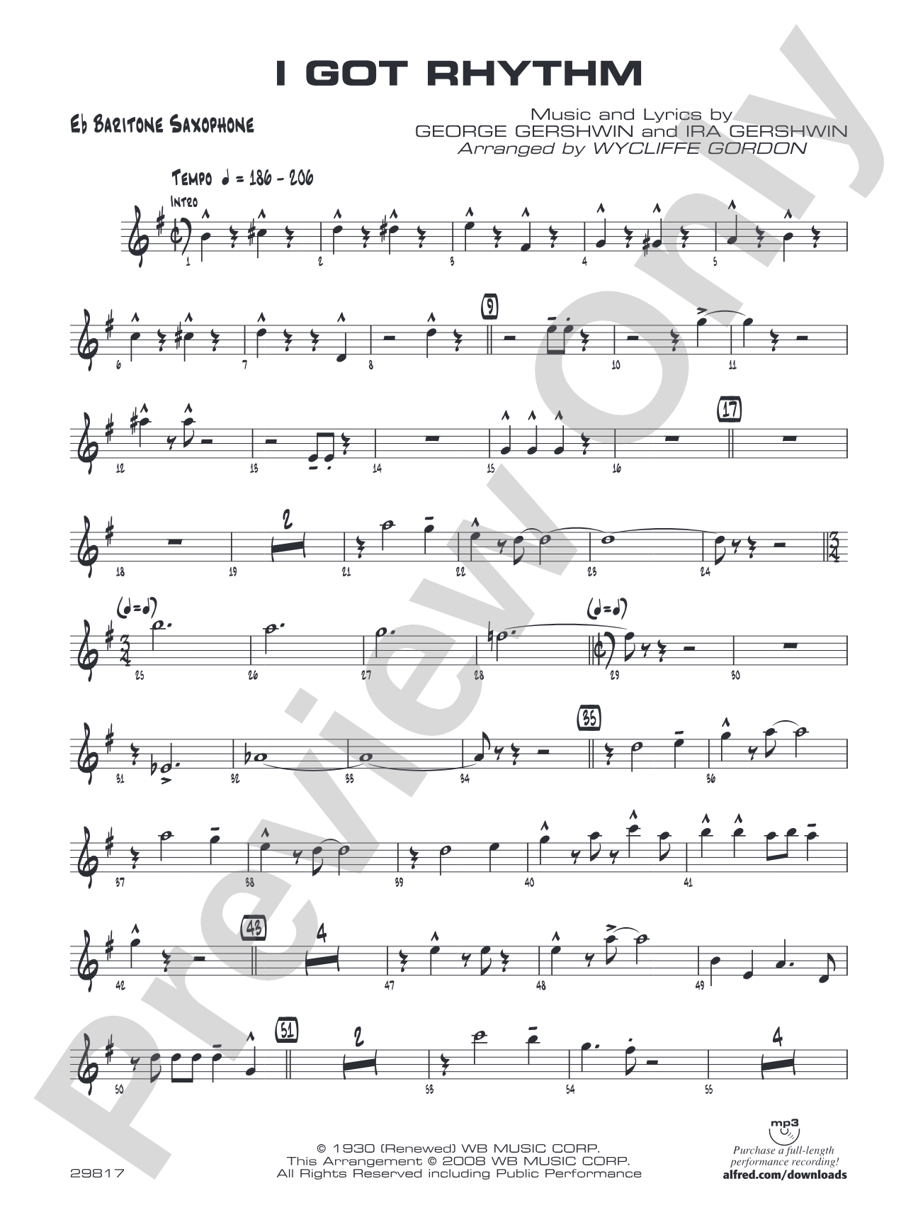 I Got Rhythm: E-flat Baritone Saxophone