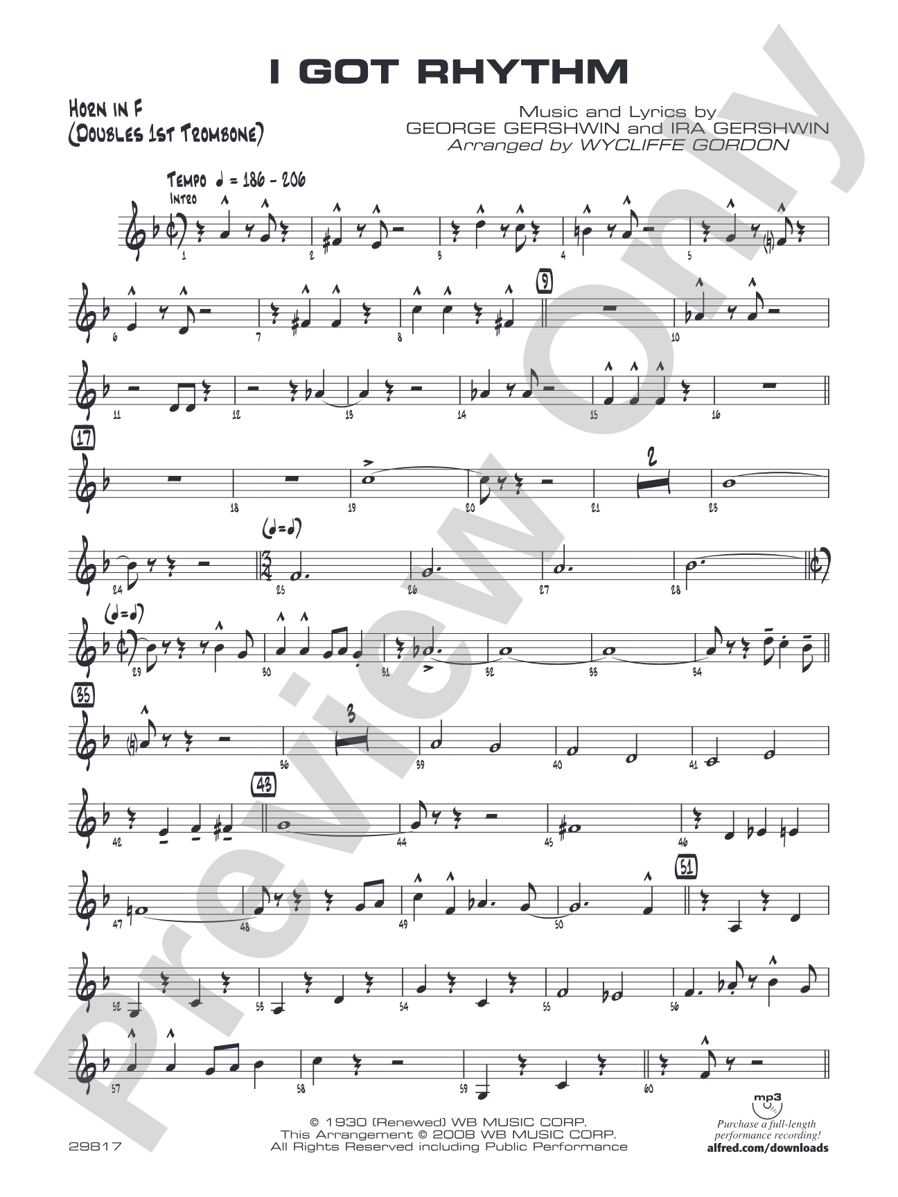 I Got Rhythm: 1st F Horn