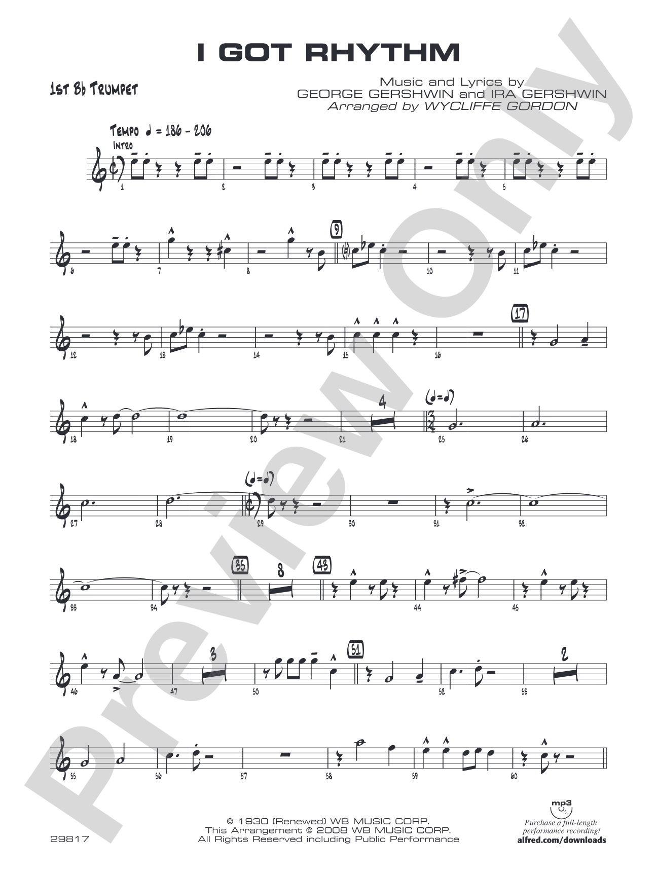 I Got Rhythm: 1st B-flat Trumpet