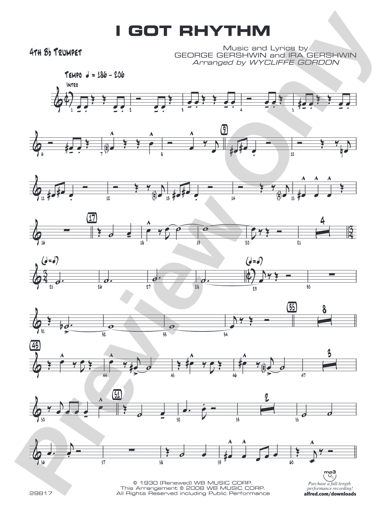 I Got Rhythm: 4th B-flat Trumpet
