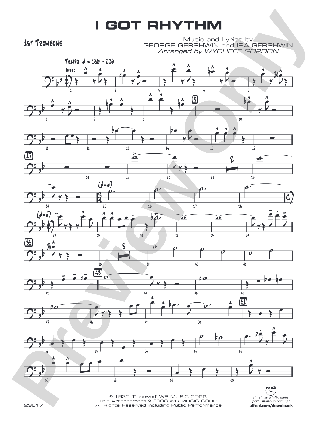 I Got Rhythm: 1st Trombone