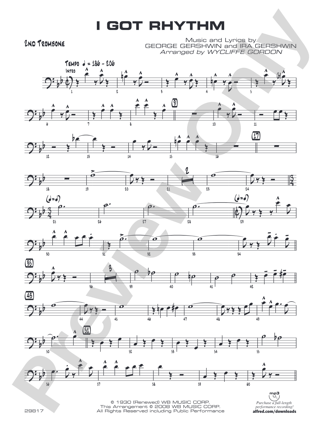 I Got Rhythm: 2nd Trombone