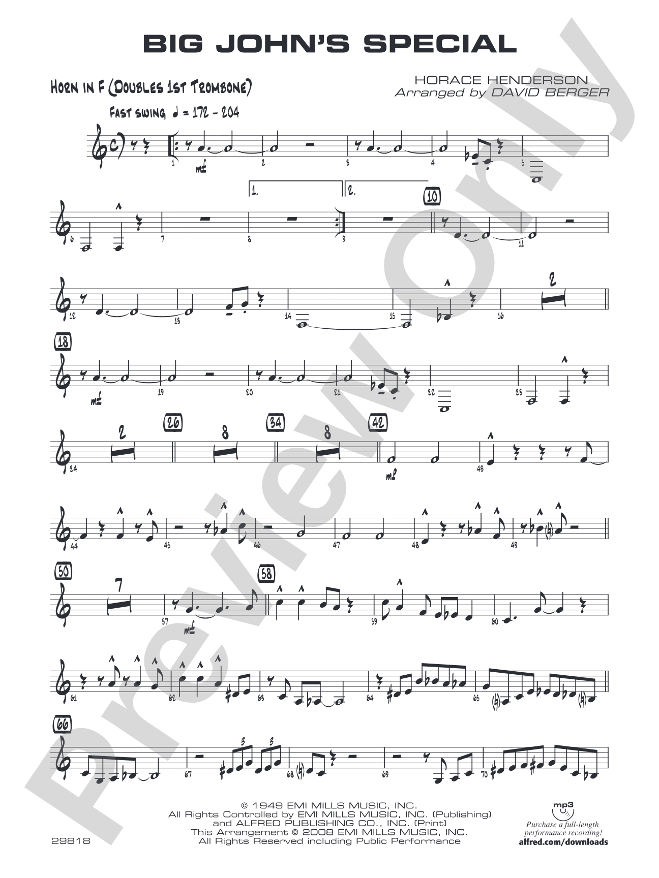 Big John's Special: 1st F Horn