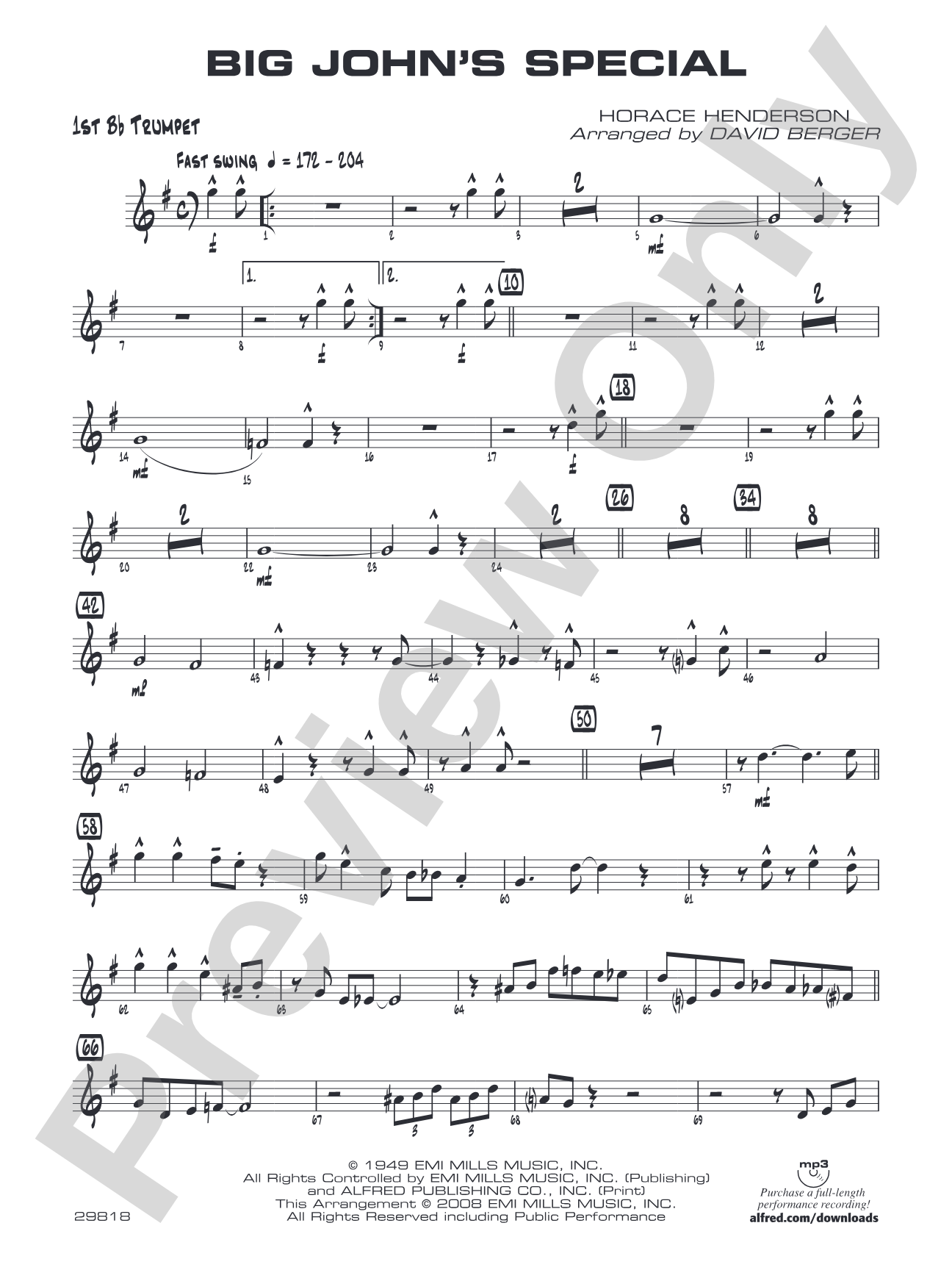 Big John's Special: 1st B-flat Trumpet