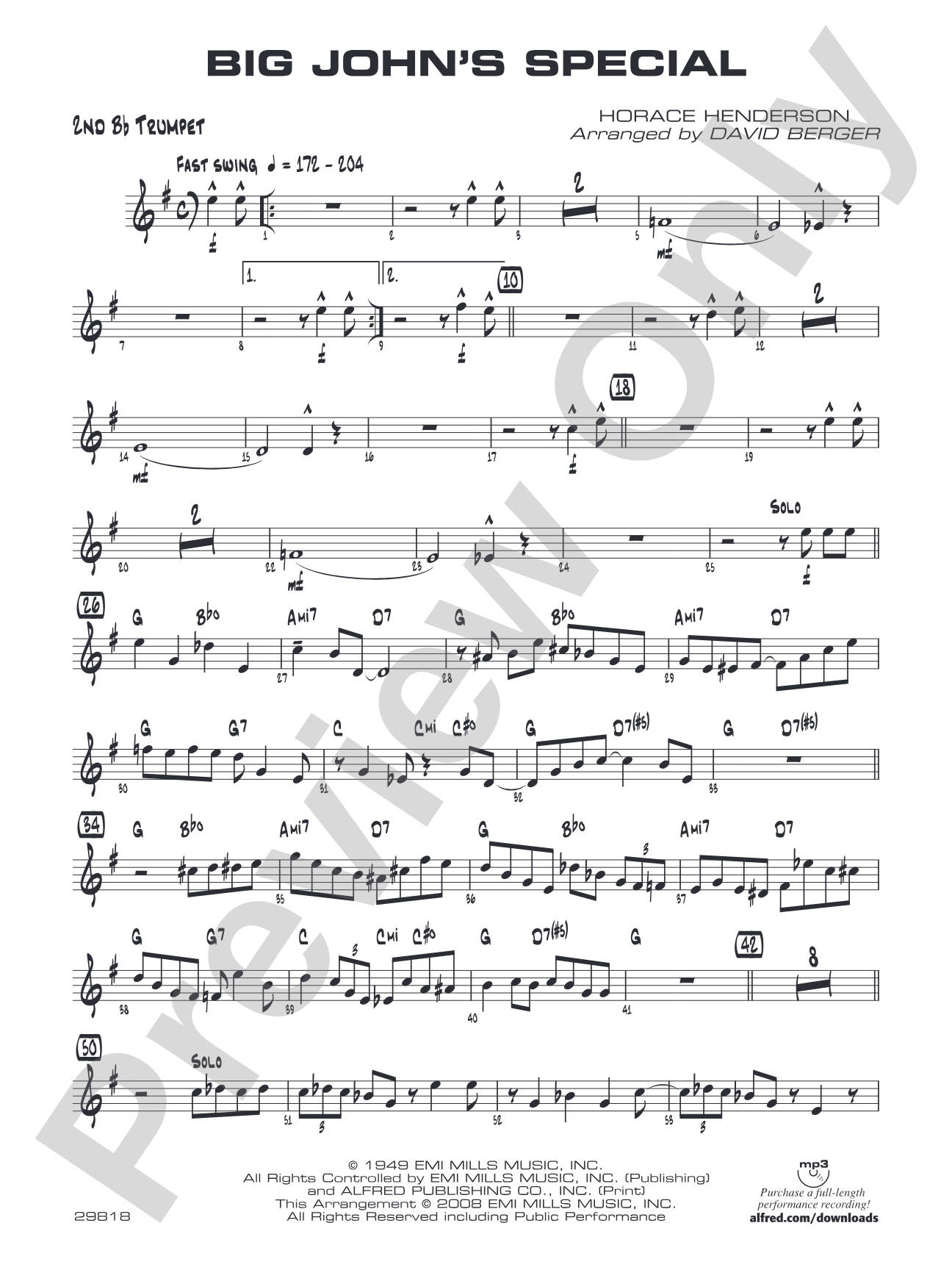 Big John's Special: 2nd B-flat Trumpet