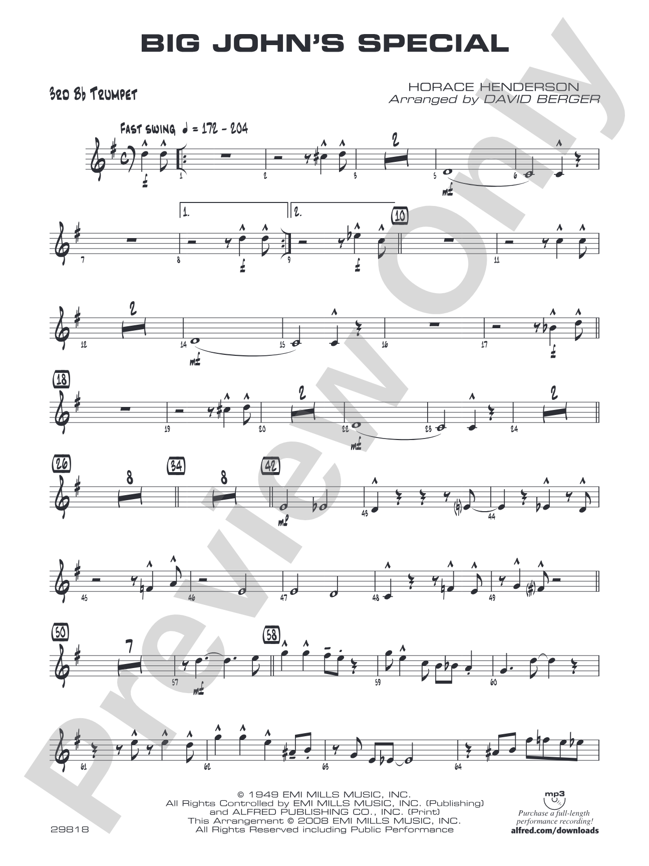 Big John's Special: 3rd B-flat Trumpet