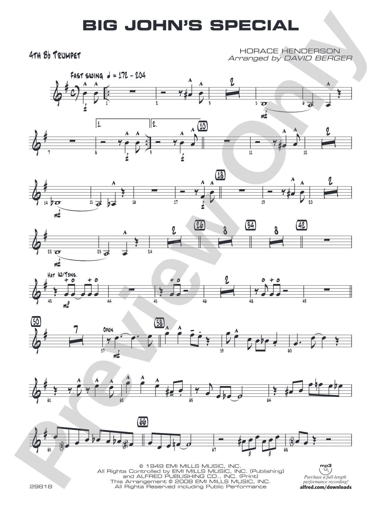Big John's Special: 4th B-flat Trumpet