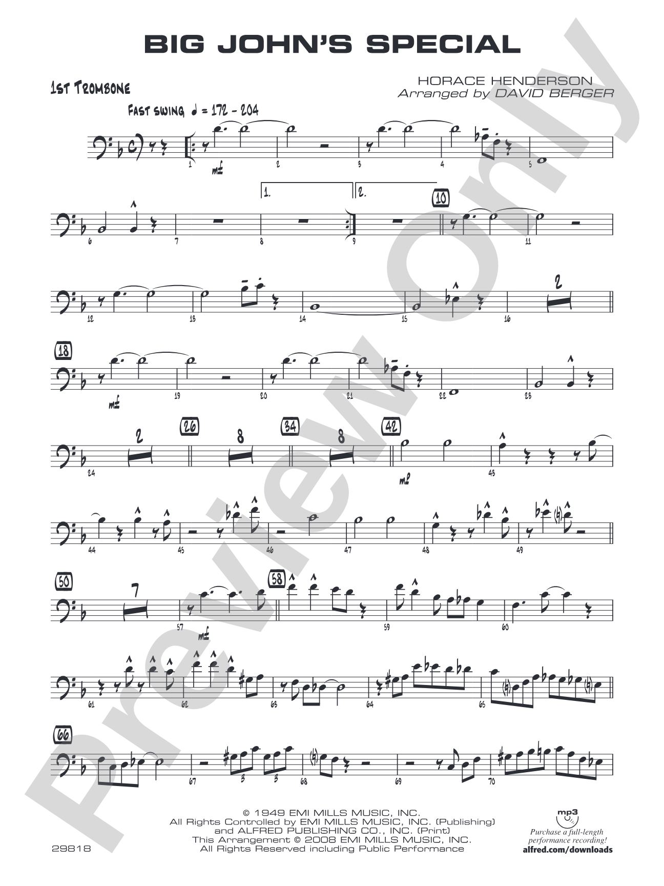 Big John's Special: 1st Trombone