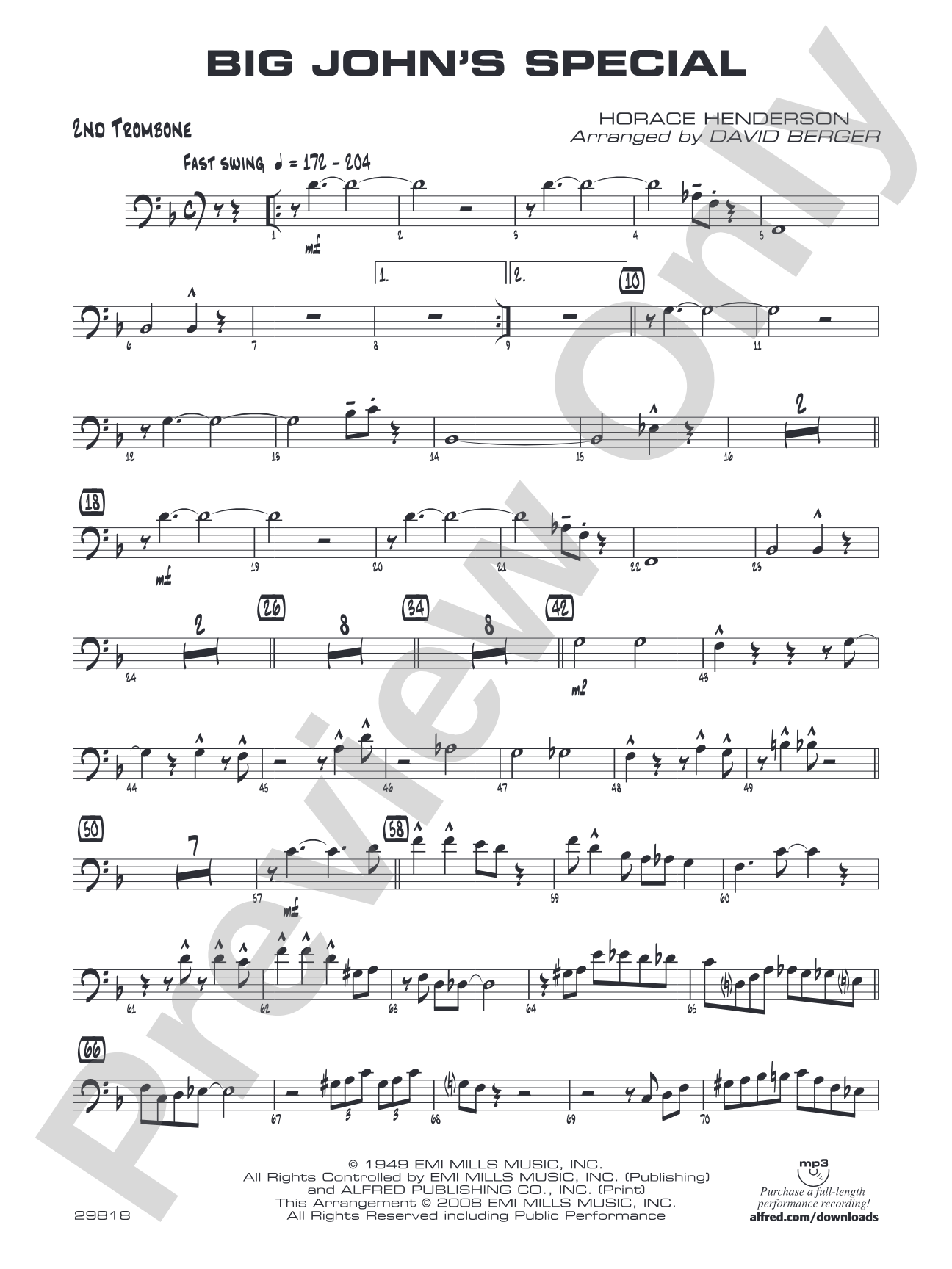 Big John's Special: 2nd Trombone