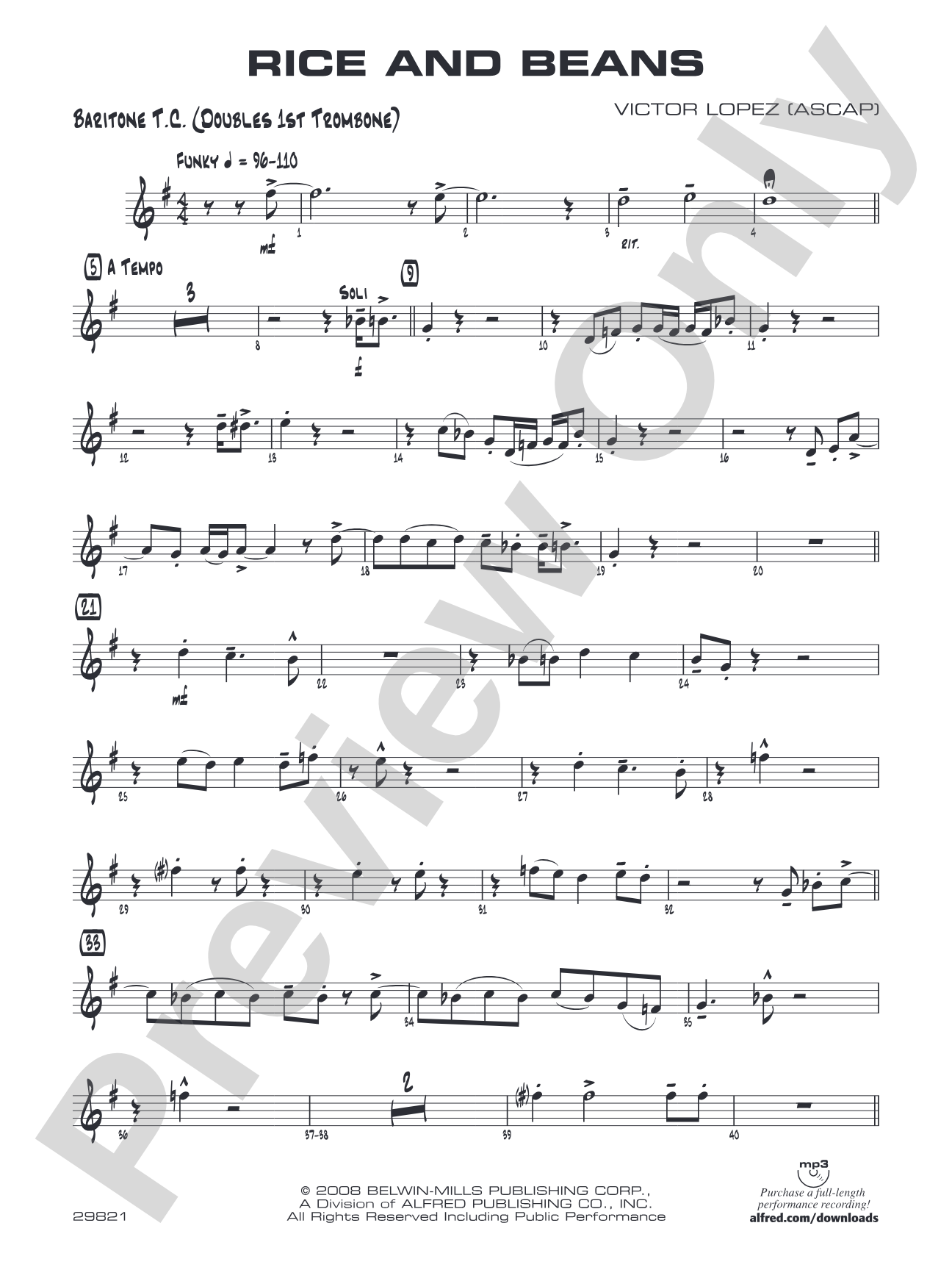 Rice and Beans: Baritone T.C.