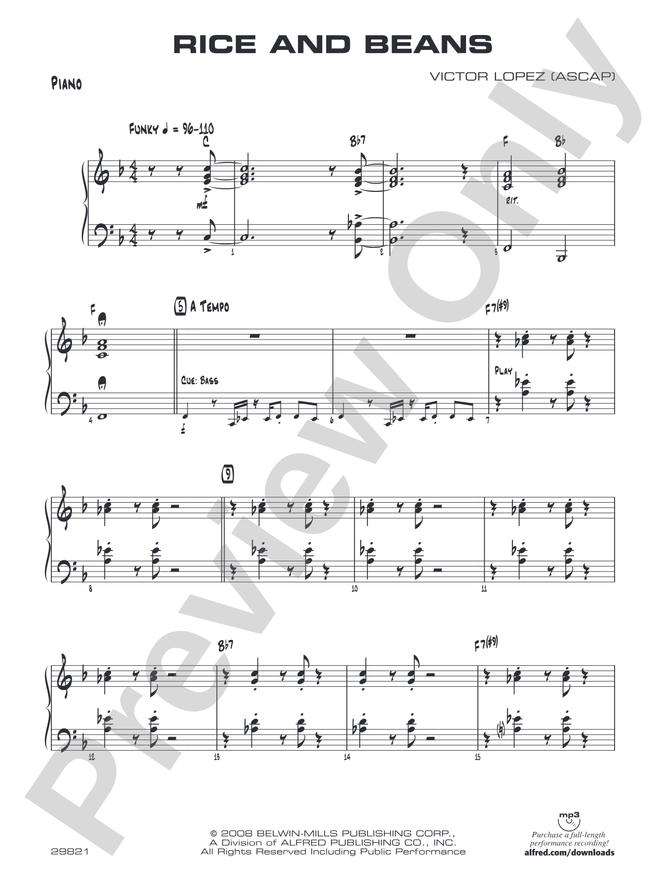 Rice and Beans: Piano Accompaniment