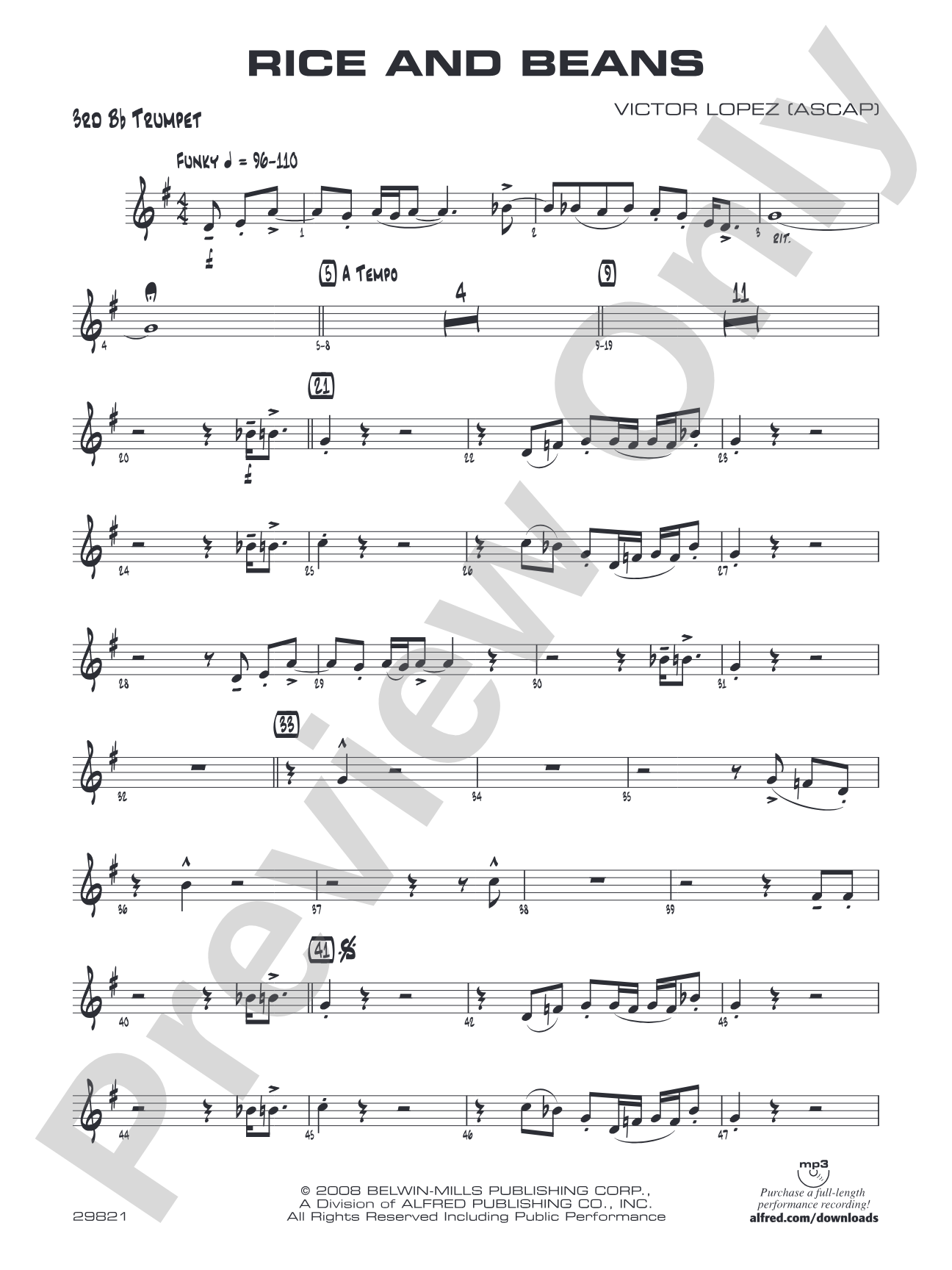 Rice and Beans: 3rd B-flat Trumpet