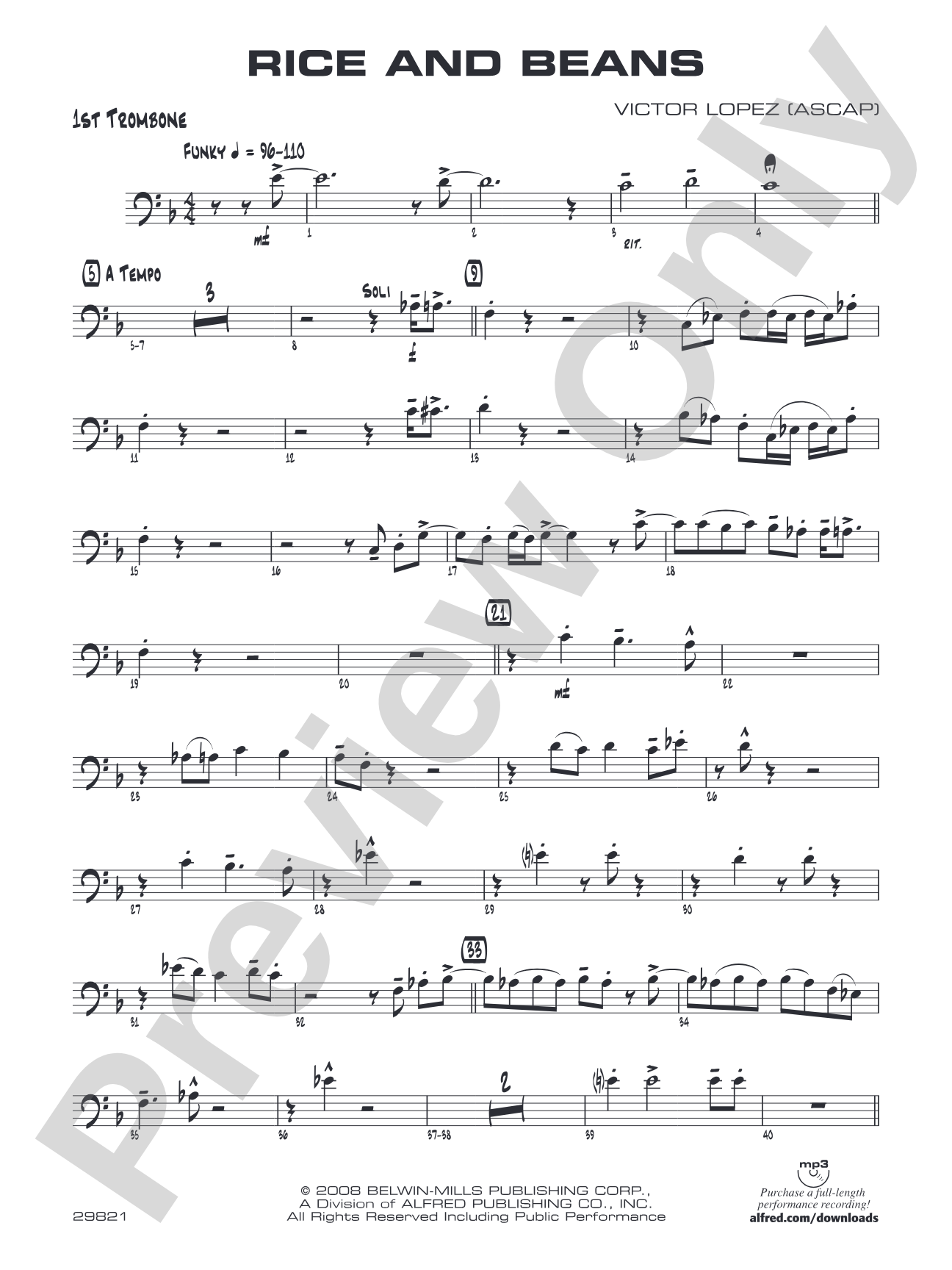 Rice and Beans: 1st Trombone