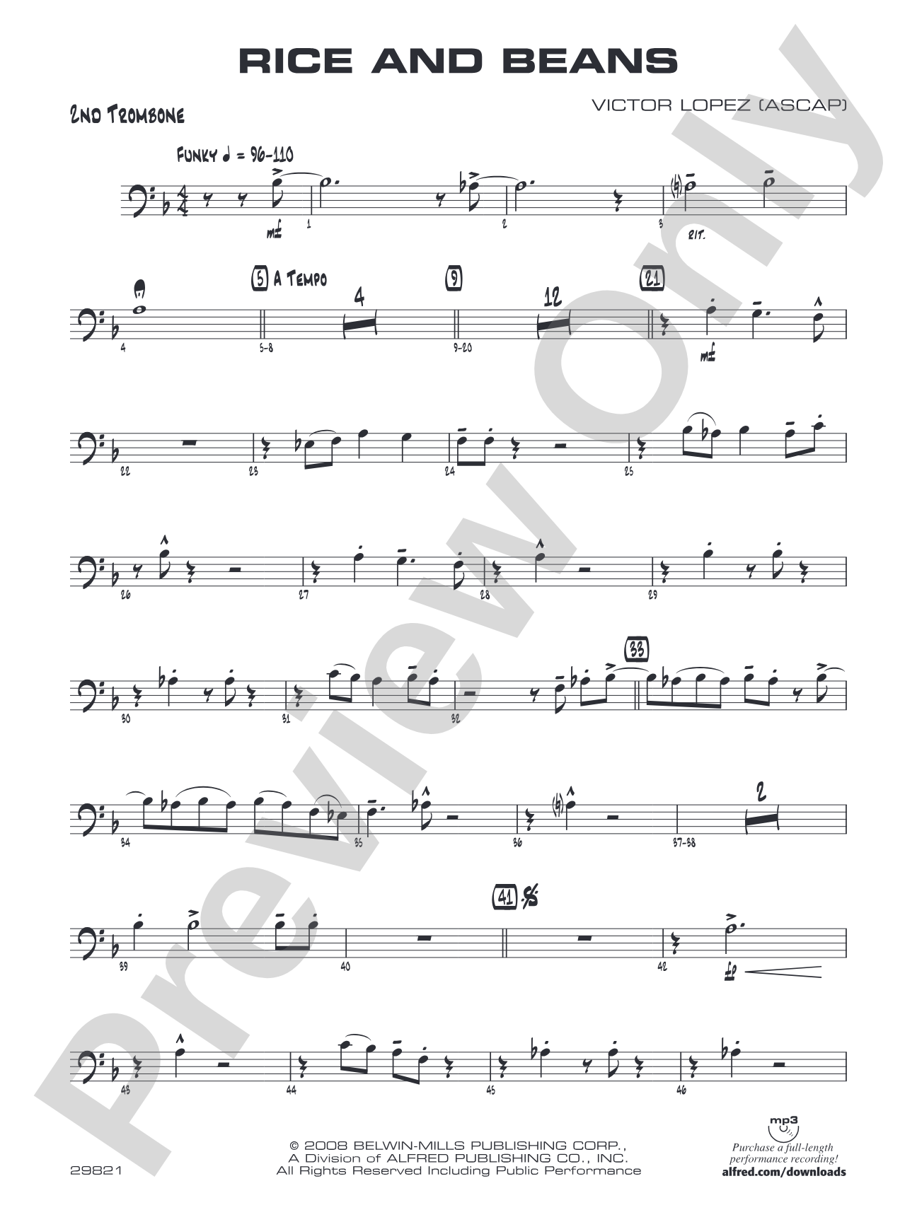 Rice and Beans: 2nd Trombone