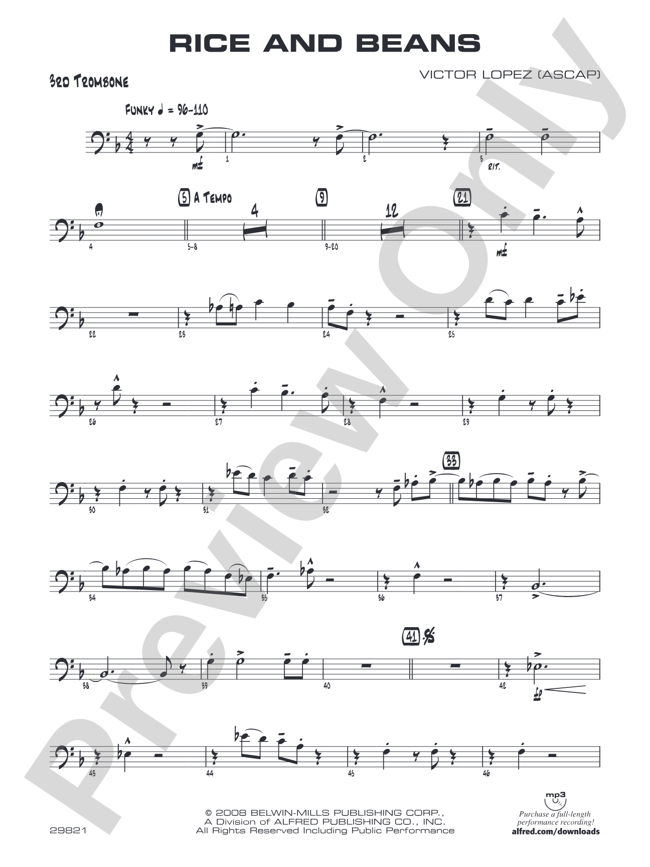 Rice and Beans: 3rd Trombone