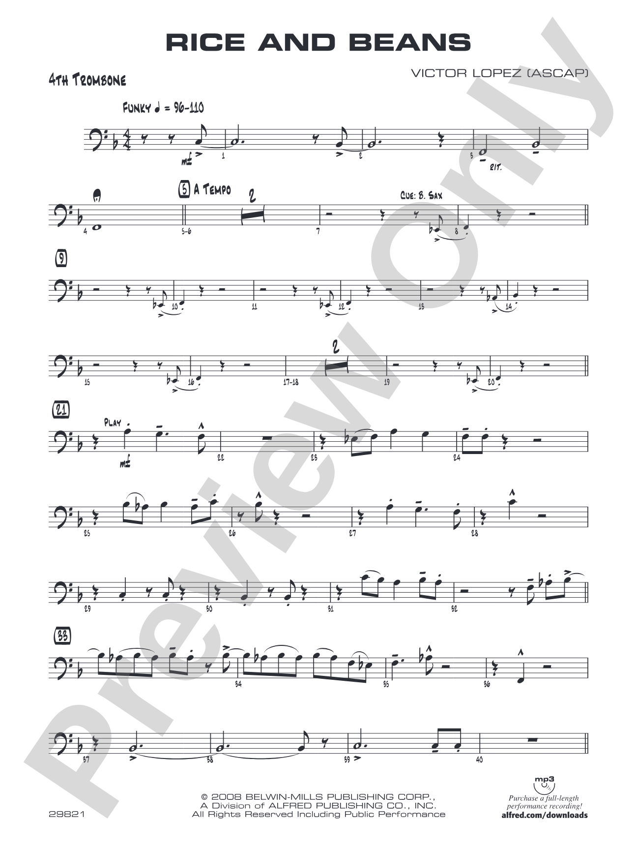 Rice and Beans: 4th Trombone