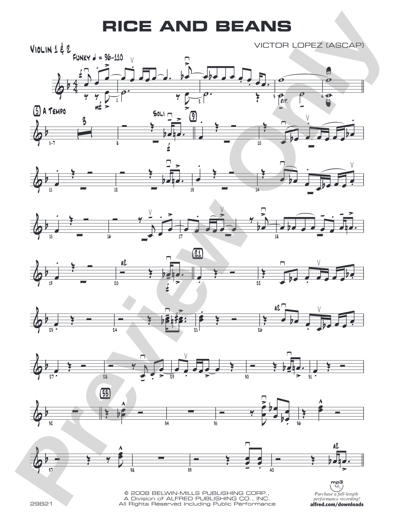 Rice and Beans: 1st & 2nd Violin