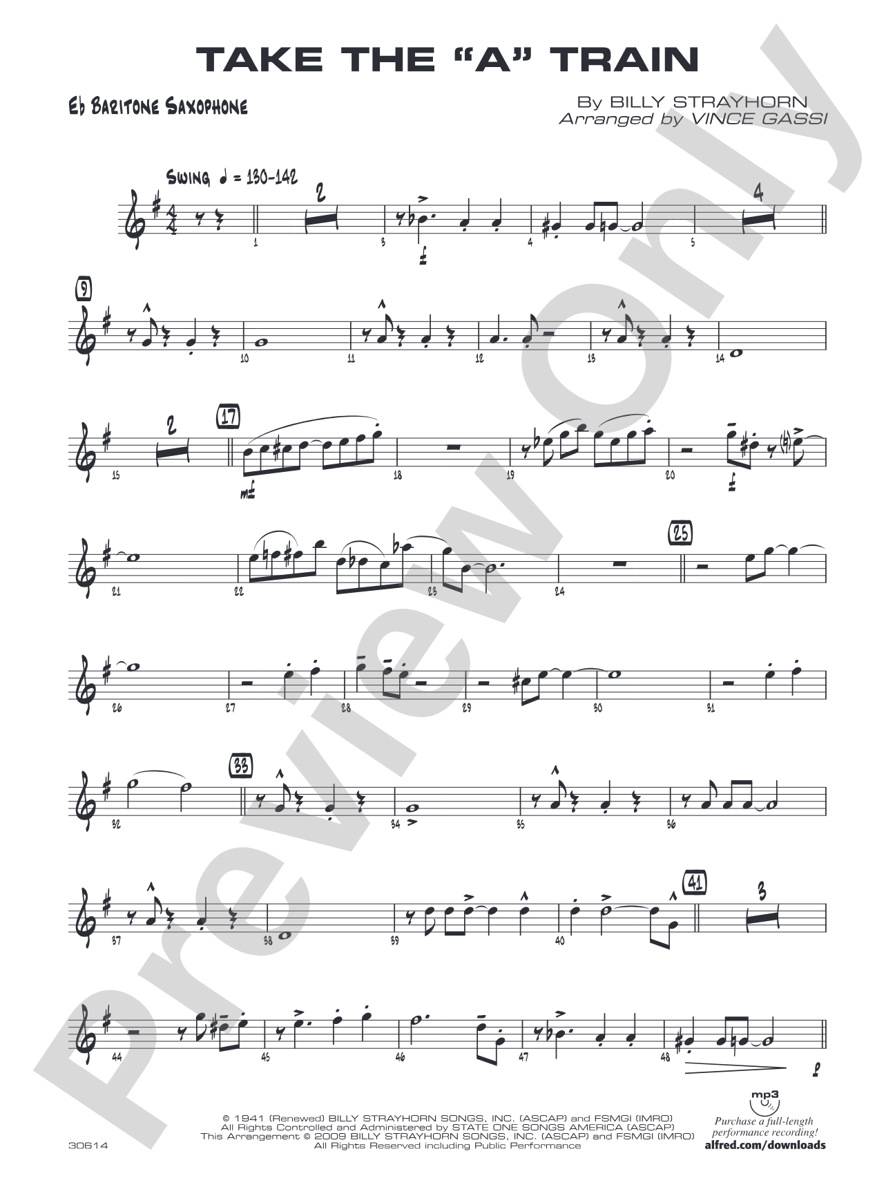 Take the "A" Train: E-flat Baritone Saxophone