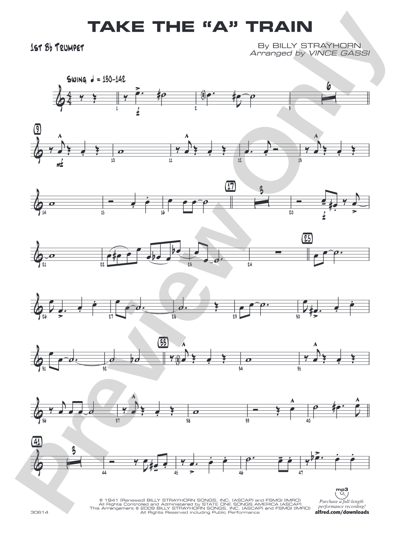 Take the "A" Train: 1st B-flat Trumpet