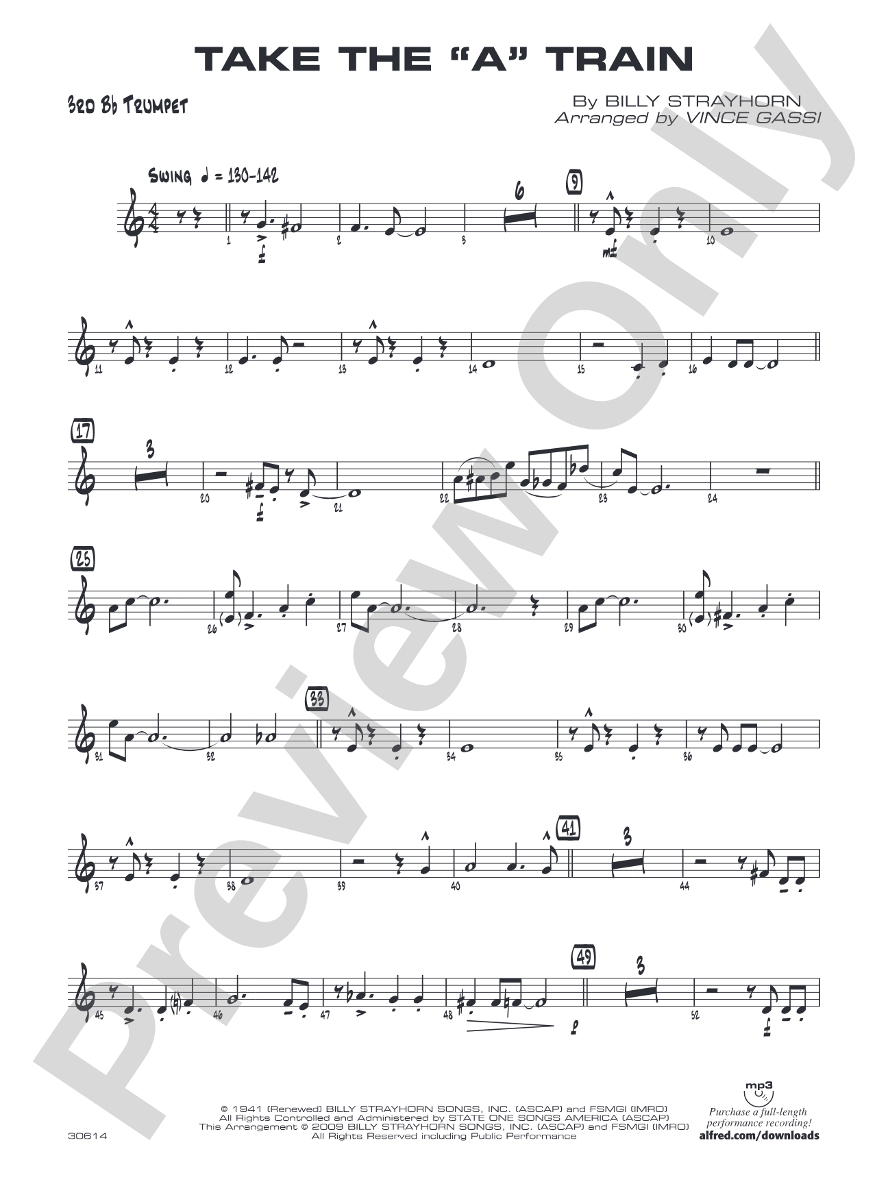 Take the "A" Train: 3rd B-flat Trumpet