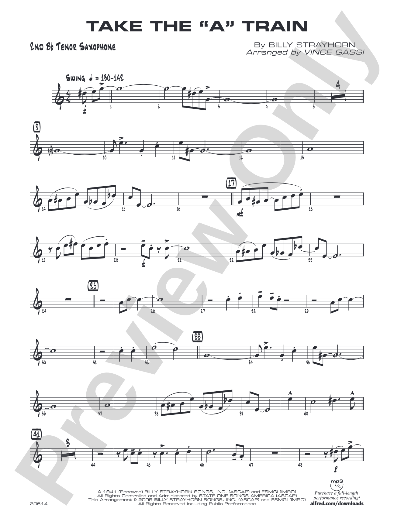 Take the "A" Train: 2nd B-flat Tenor Saxophone