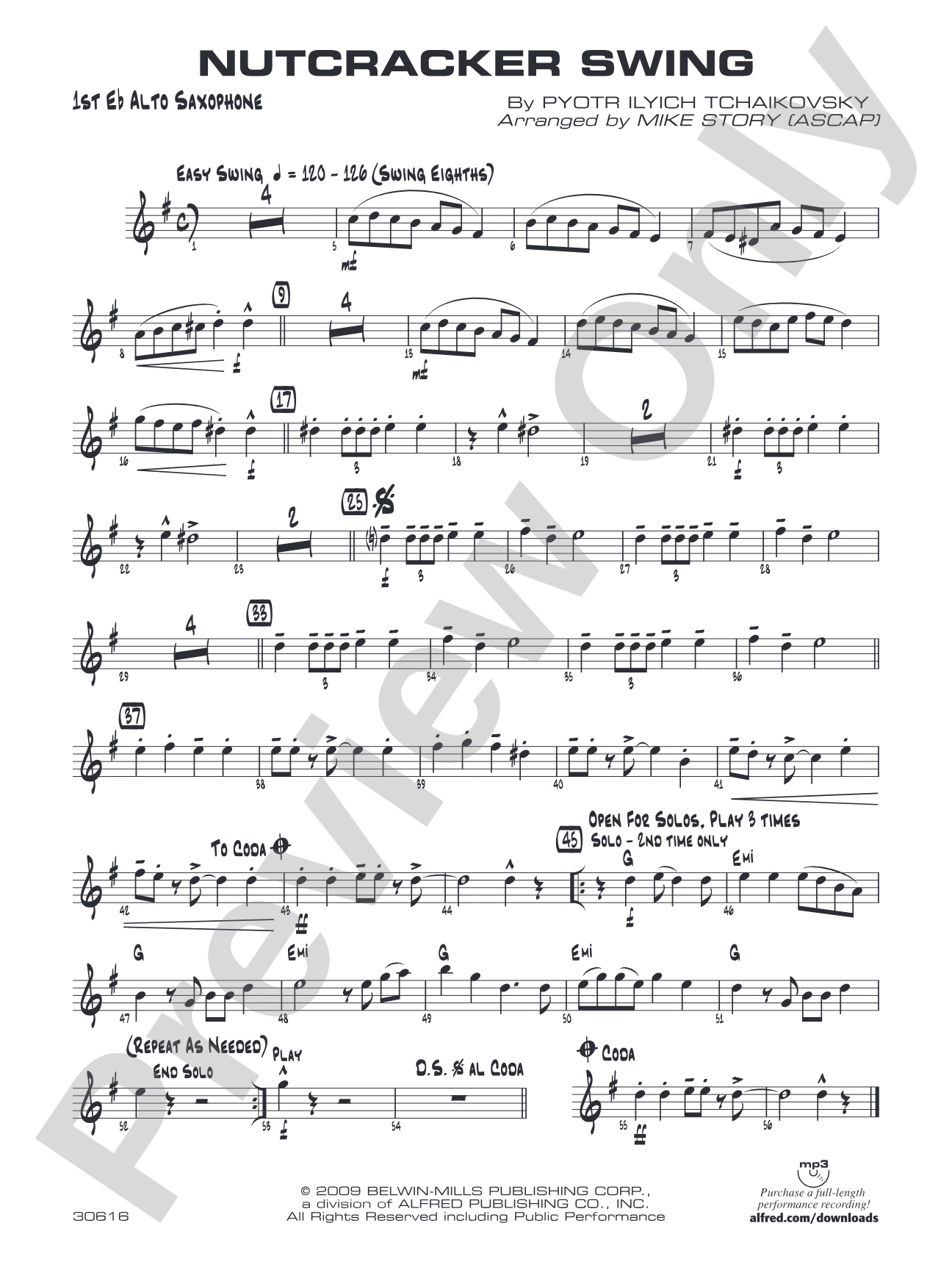 Nutcracker Swing: E-flat Alto Saxophone