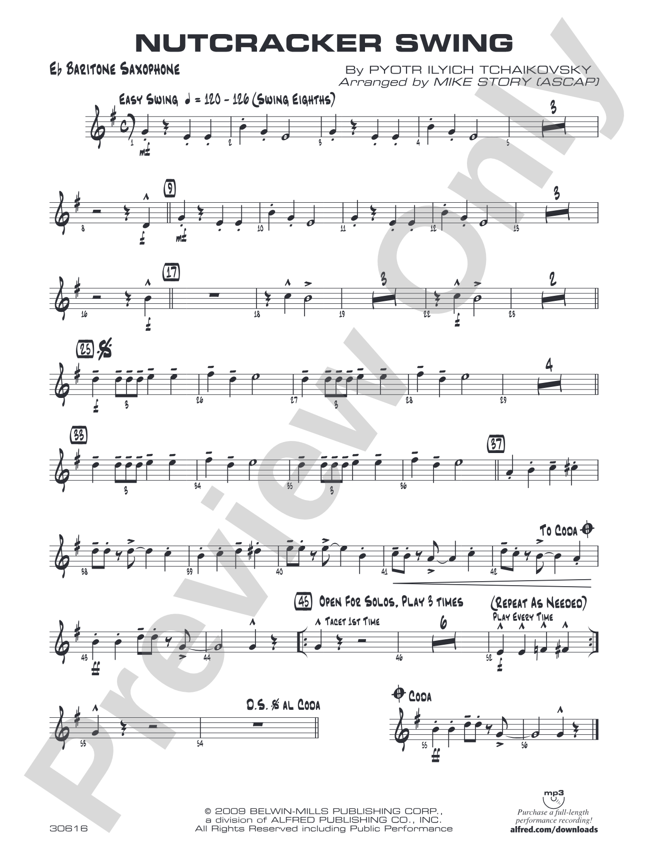 Nutcracker Swing: E-flat Baritone Saxophone