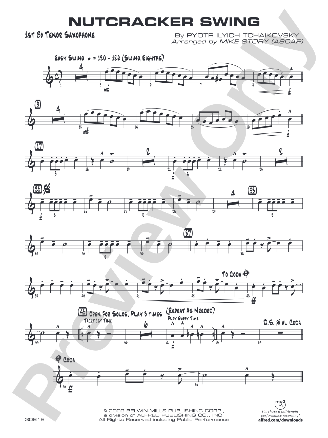 Nutcracker Swing: B-flat Tenor Saxophone