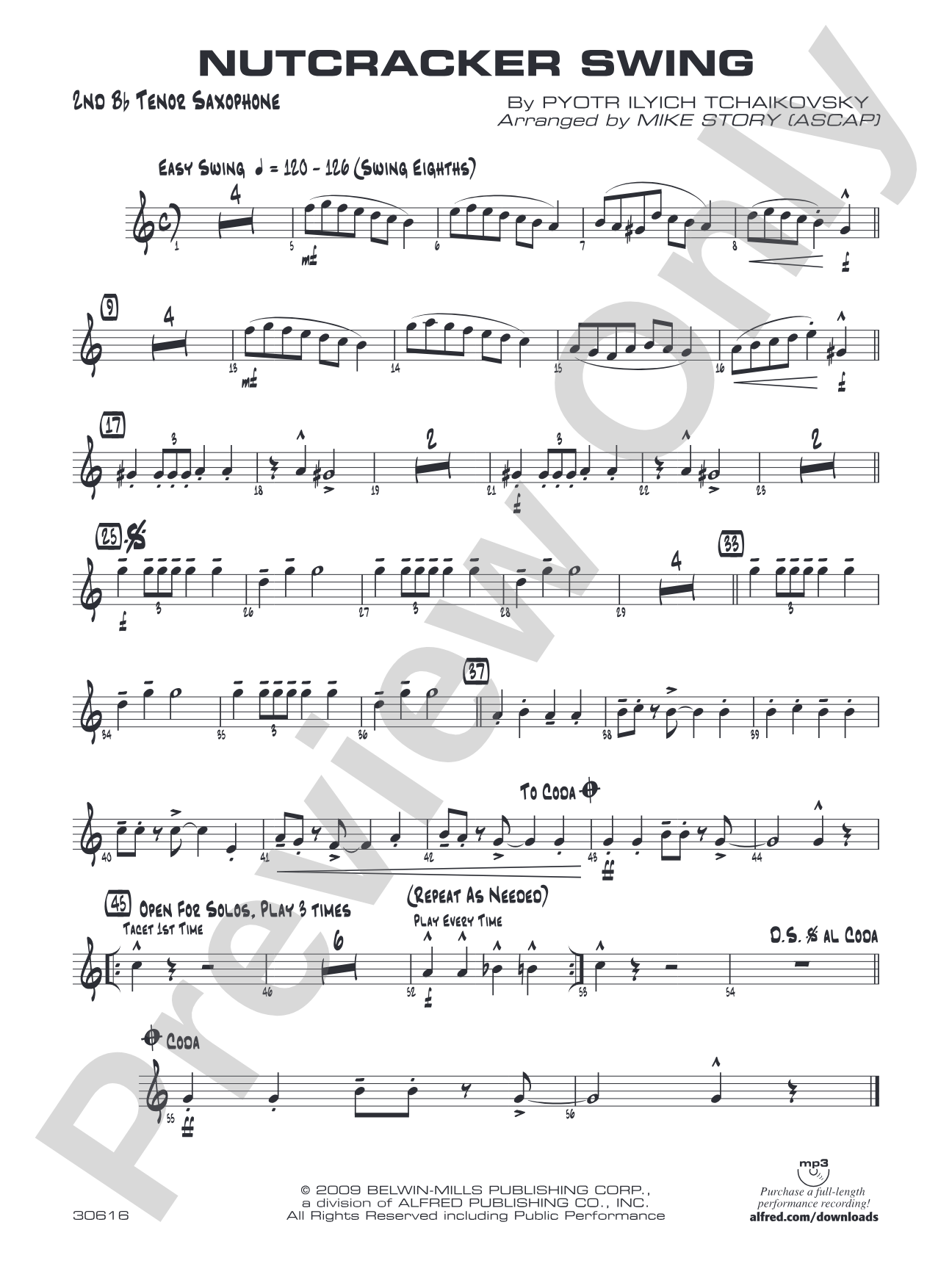 Nutcracker Swing: 2nd B-flat Tenor Saxophone