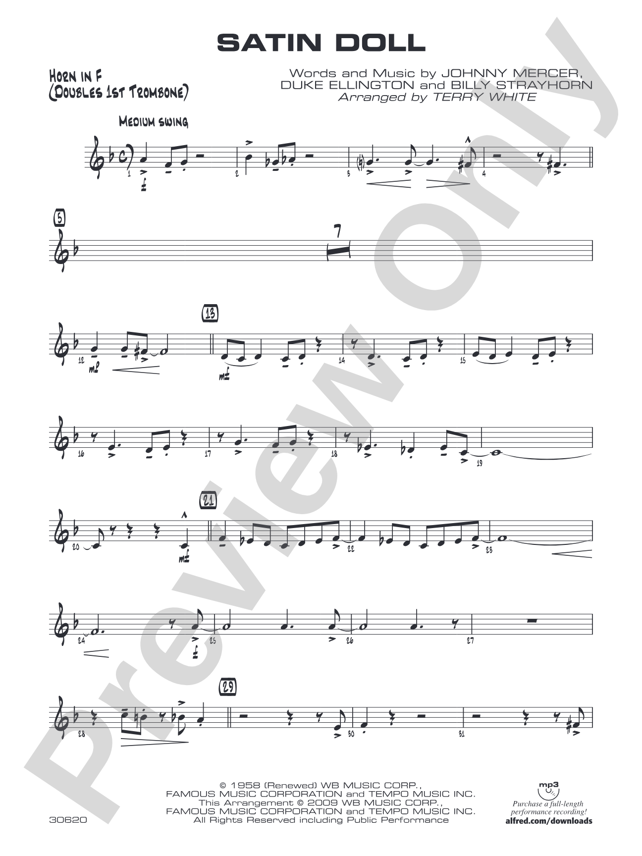 Satin Doll: 1st F Horn