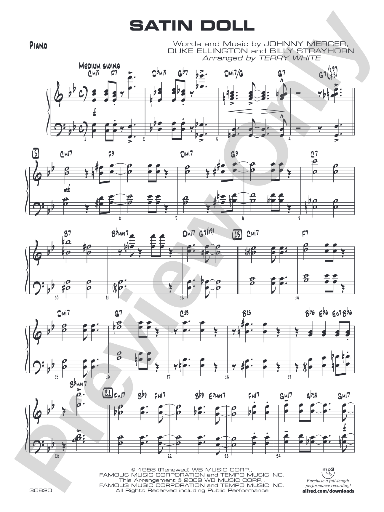 Satin Doll: Piano Accompaniment