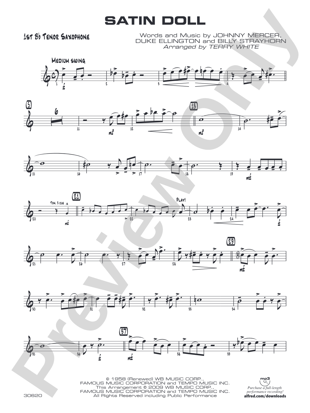 Satin Doll: B-flat Tenor Saxophone