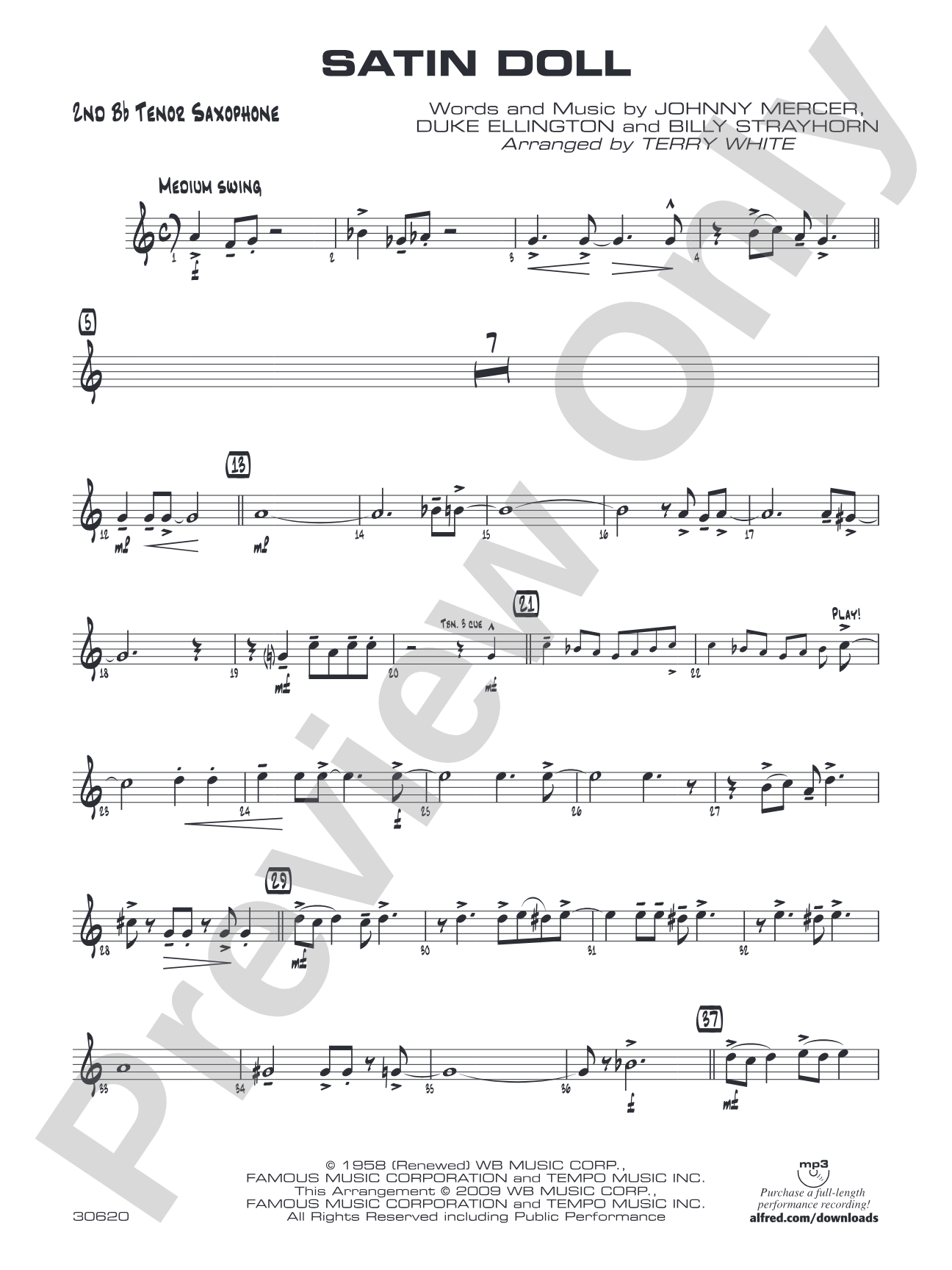 Satin Doll: 2nd B-flat Tenor Saxophone
