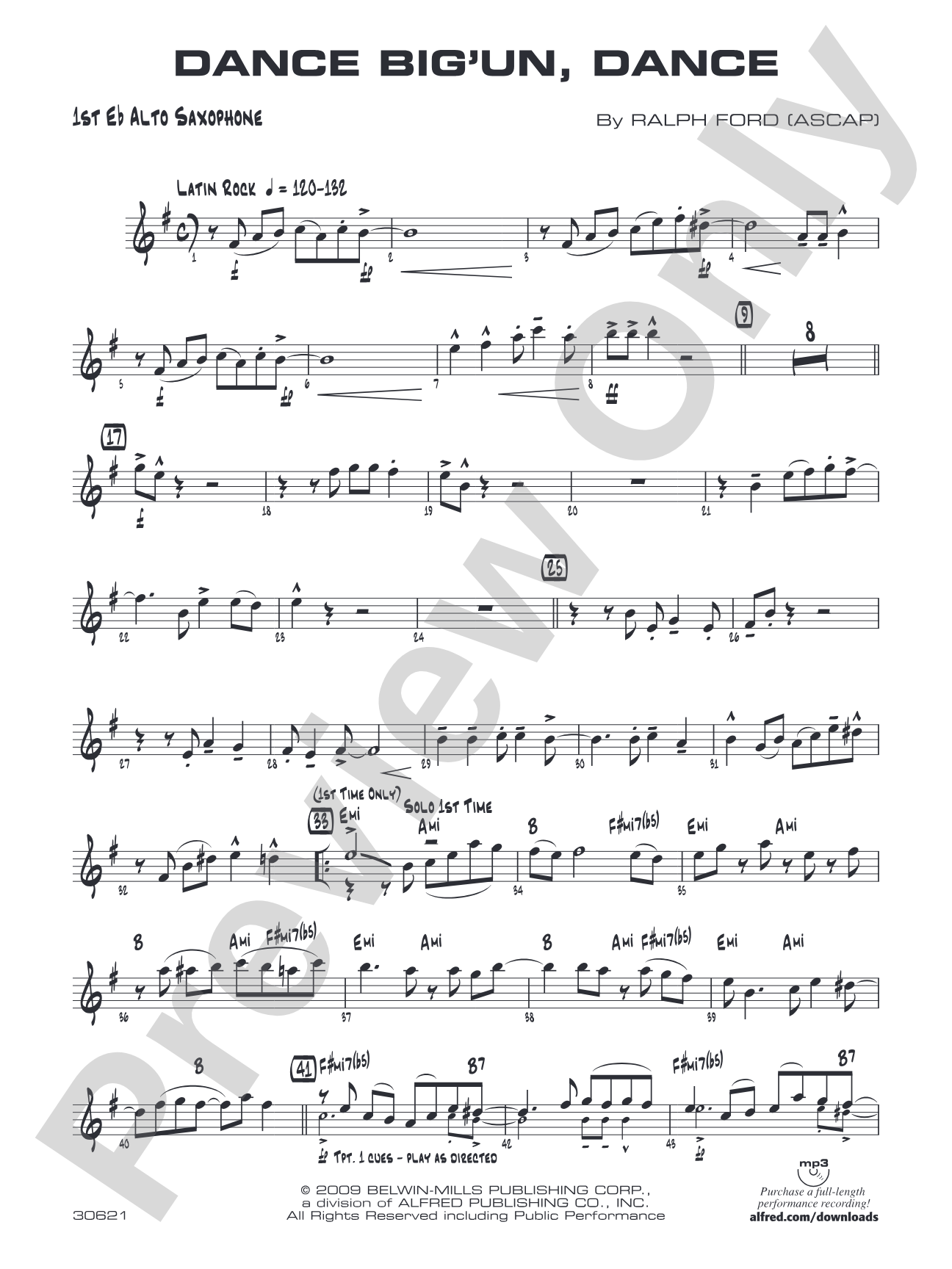 Dance Big'un Dance: E-flat Alto Saxophone