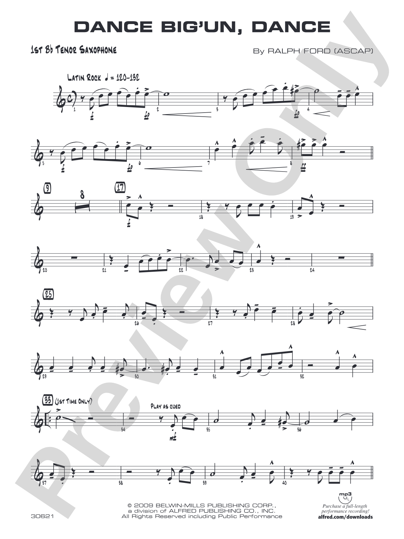 Dance Big'un Dance: B-flat Tenor Saxophone