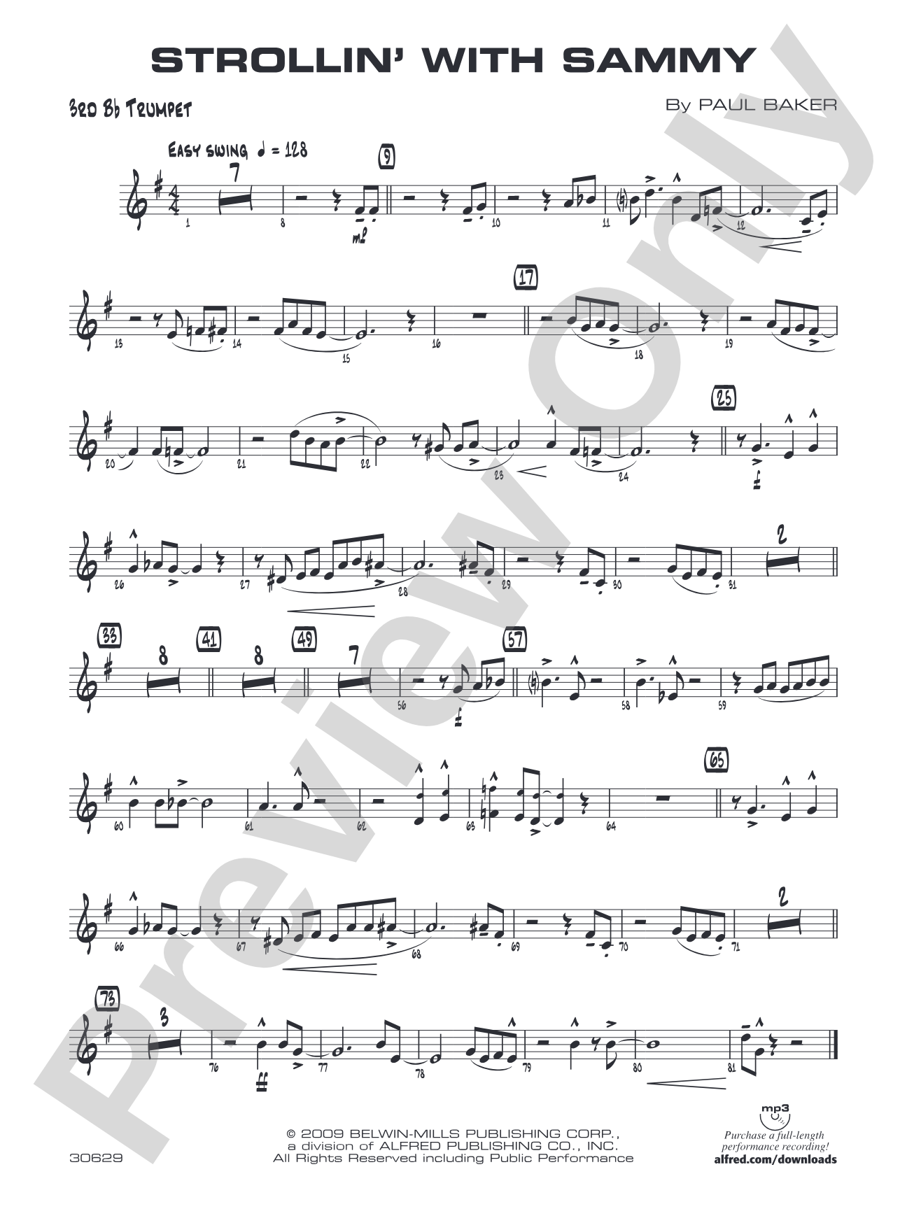 Strollin' with Sammy: 3rd B-flat Trumpet