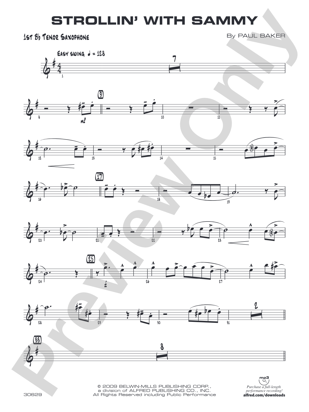 Strollin' with Sammy: B-flat Tenor Saxophone