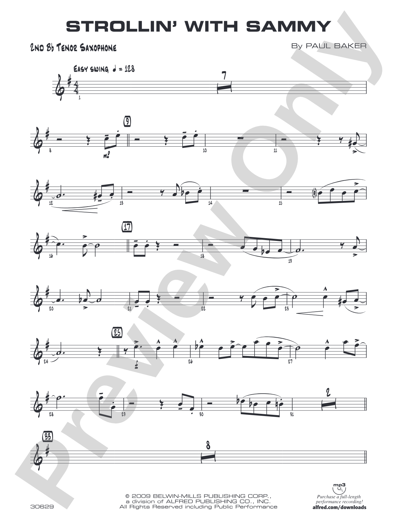 Strollin' with Sammy: 2nd B-flat Tenor Saxophone